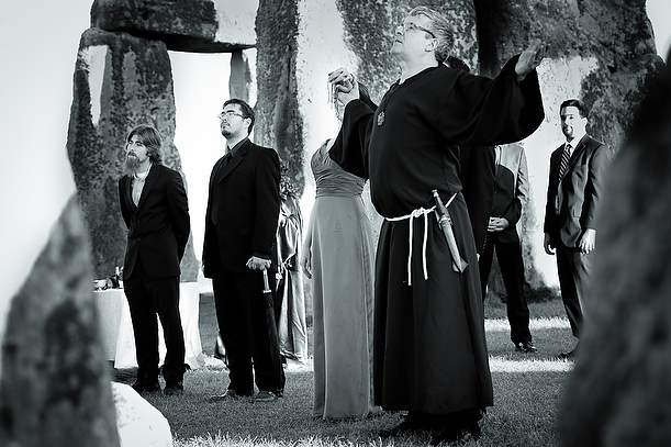 wedding handfastening ceremony at Stonehenge