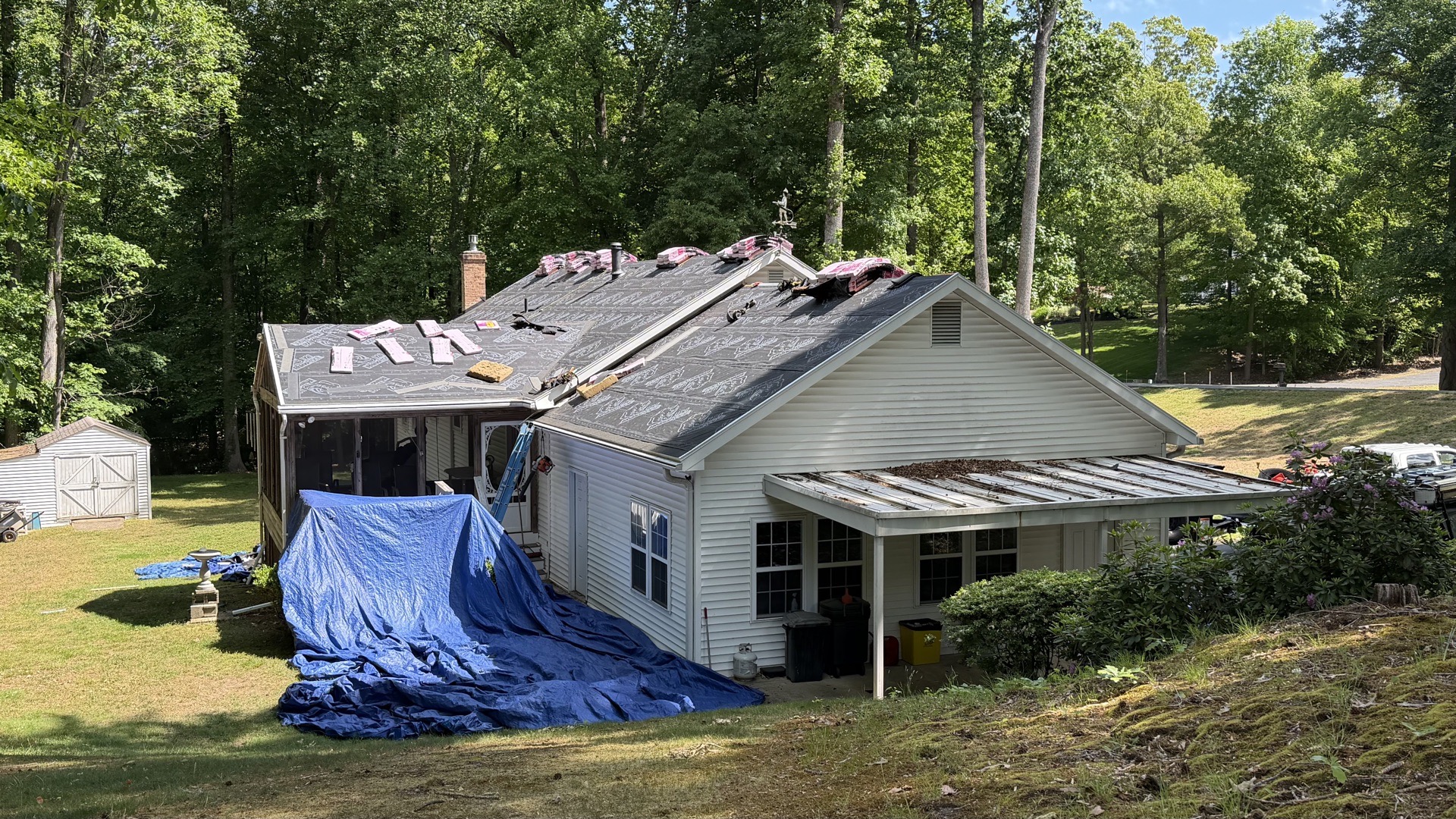 Real roofing job completed by Roofing Call Centers founder — real roof, real roofer, real results