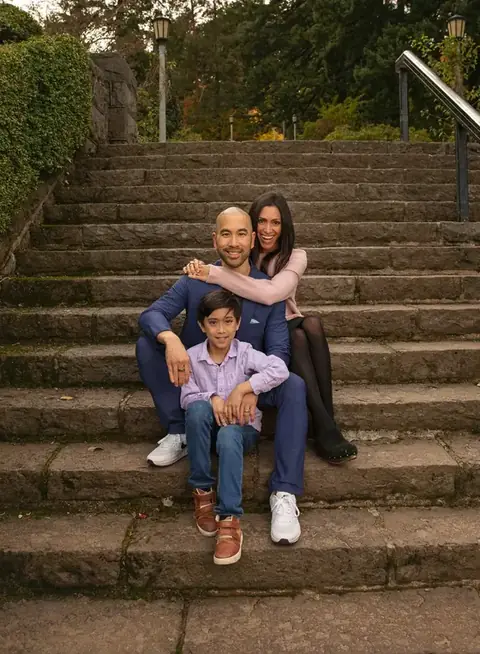 Marcus Chan with his family