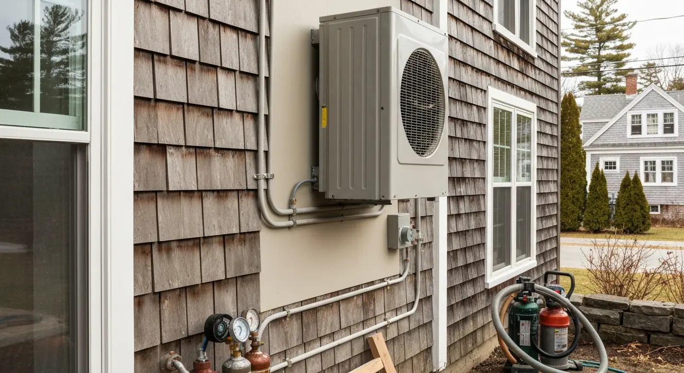 Heat pump ductless installation
