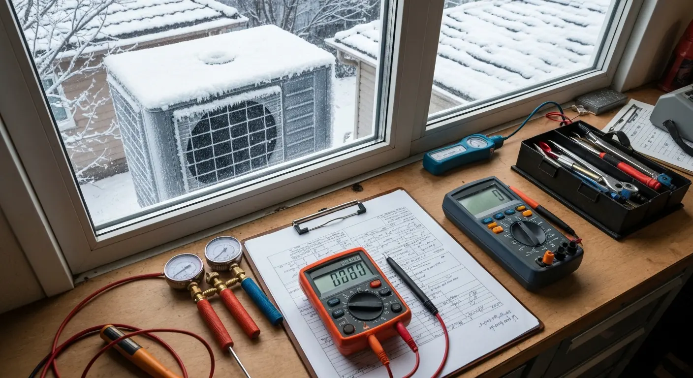 Heat pump defrost cycle check