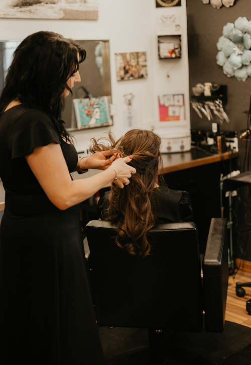 Kat giving a haircut