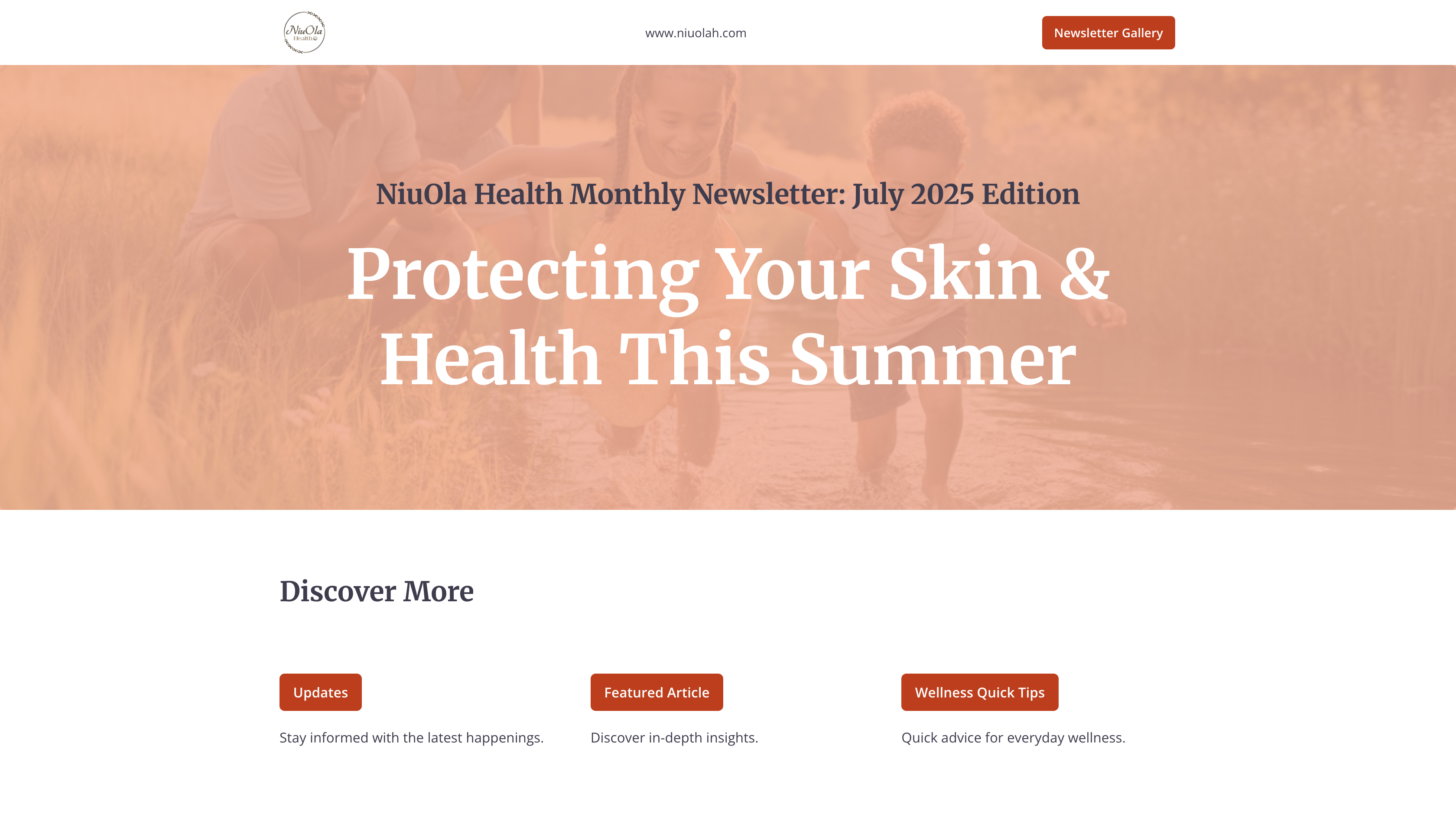 July newsletter Protecting your skin and Health this ummer