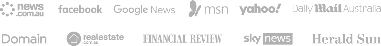 As featured in news.com.au, Google News, MSN, Yahoo, Daily Mail Australia, Domain, realestate.com.au, Financial Review, Sky News and Herald Sun