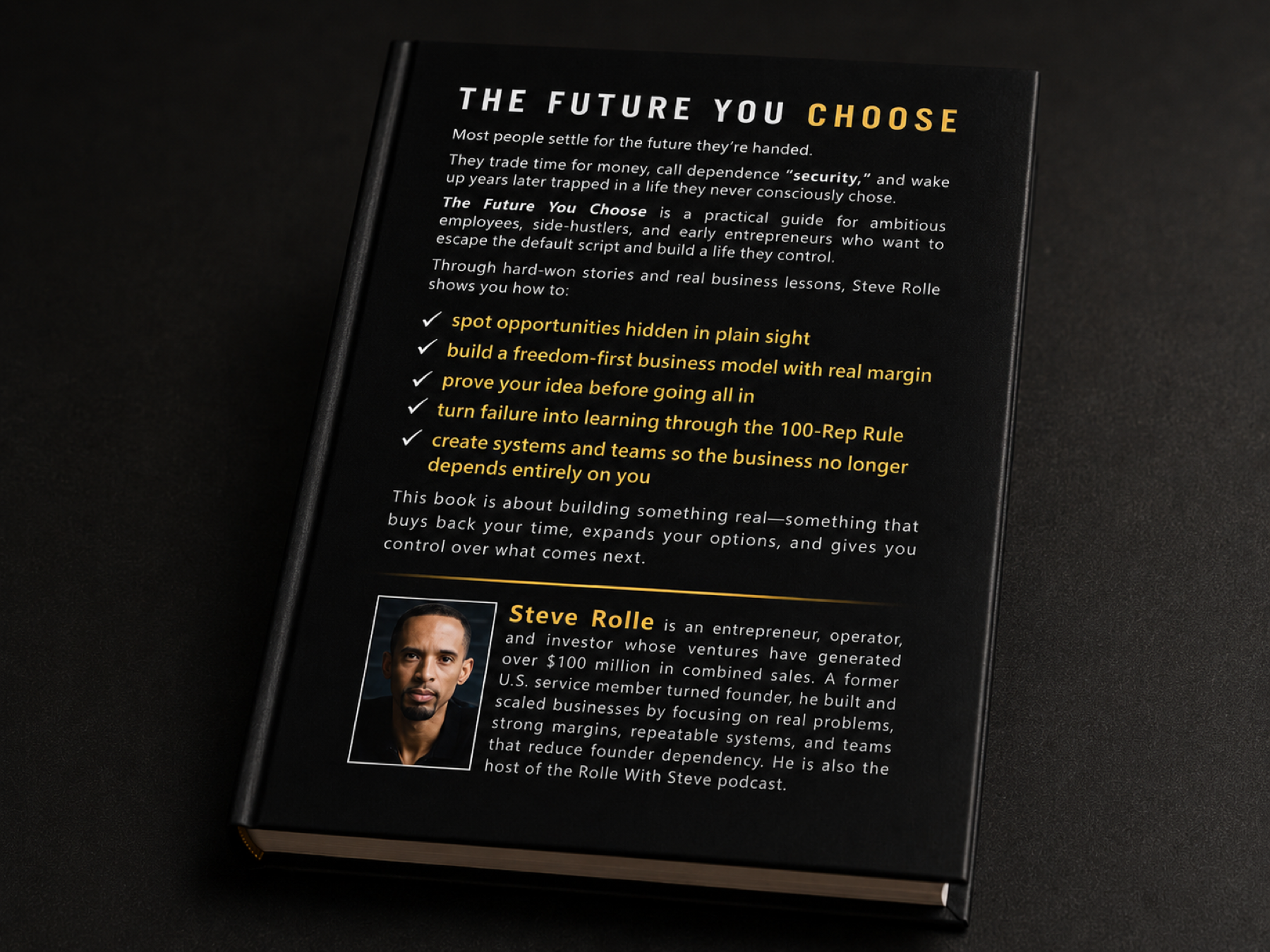 The back cover of The Future You Choose by Steve Rolle