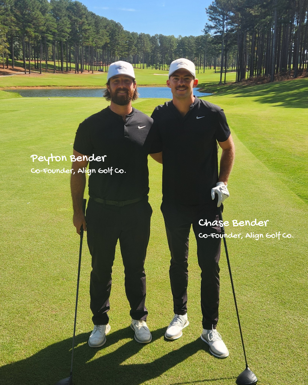Chase and Peyton Bender, co-founders of Align Golf Co.