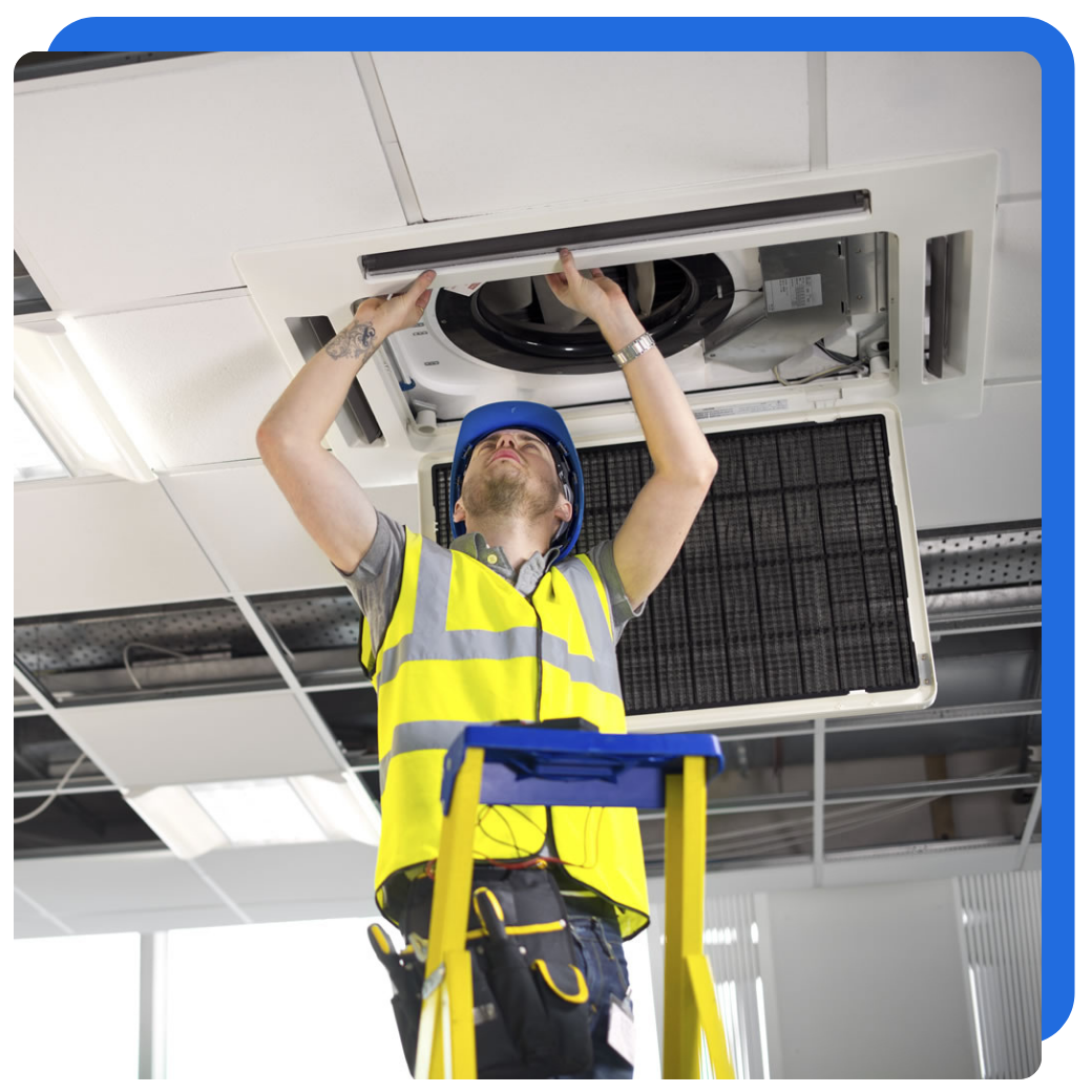 a person checking the vents