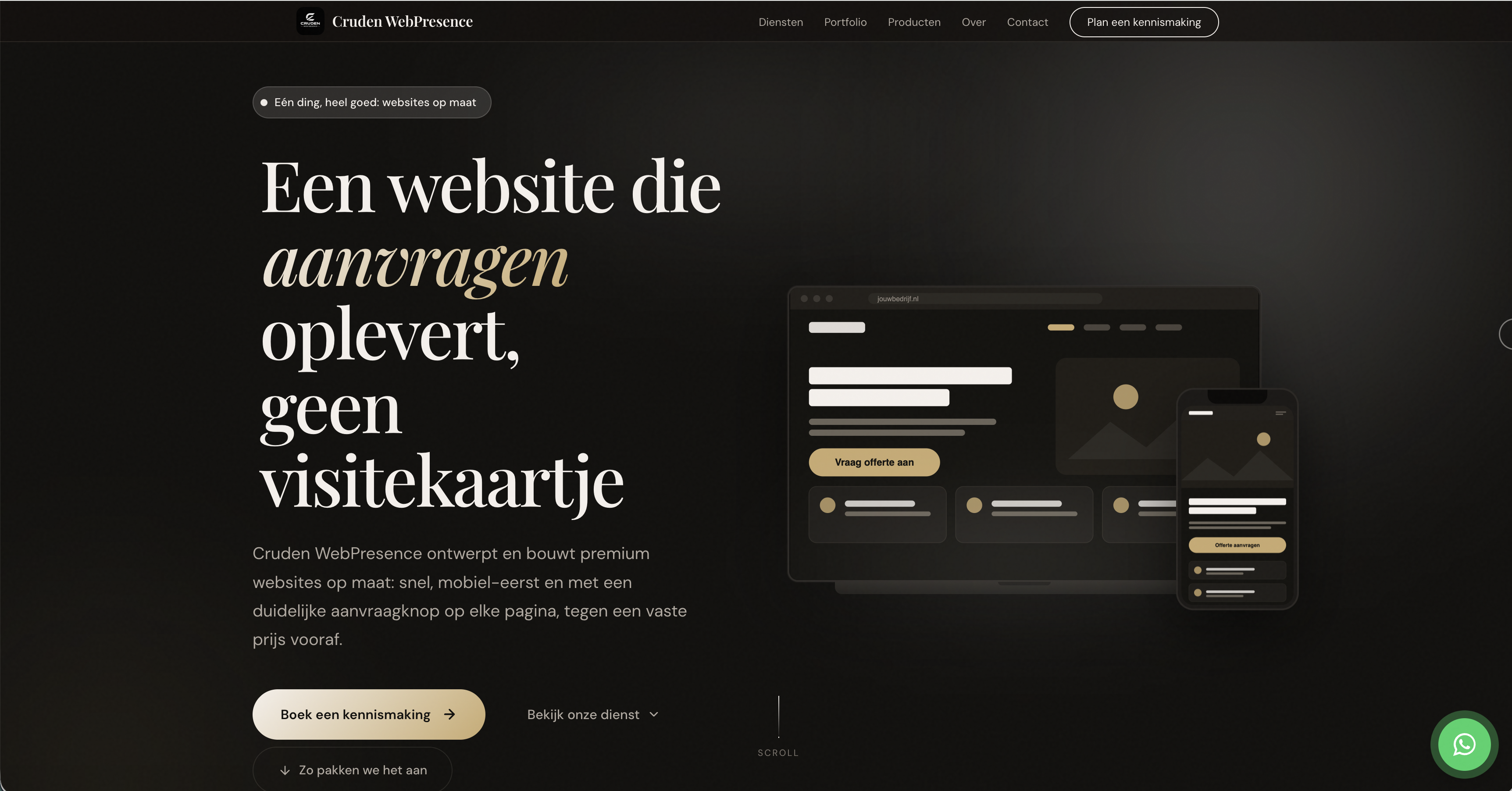 Websitevoorbeeld van Cruden WebPresence