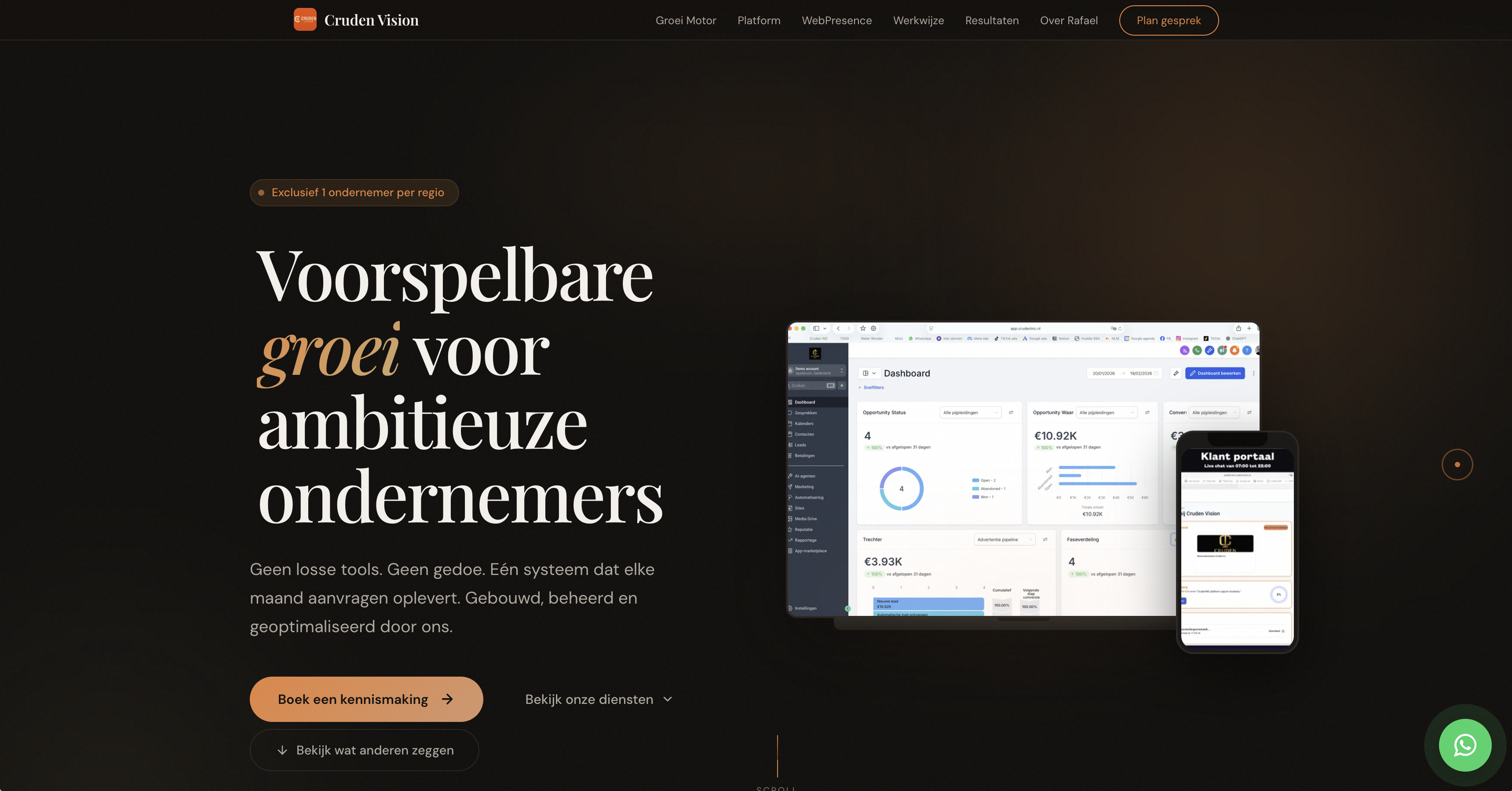 Voorbeeld van een bedrijfswebsite