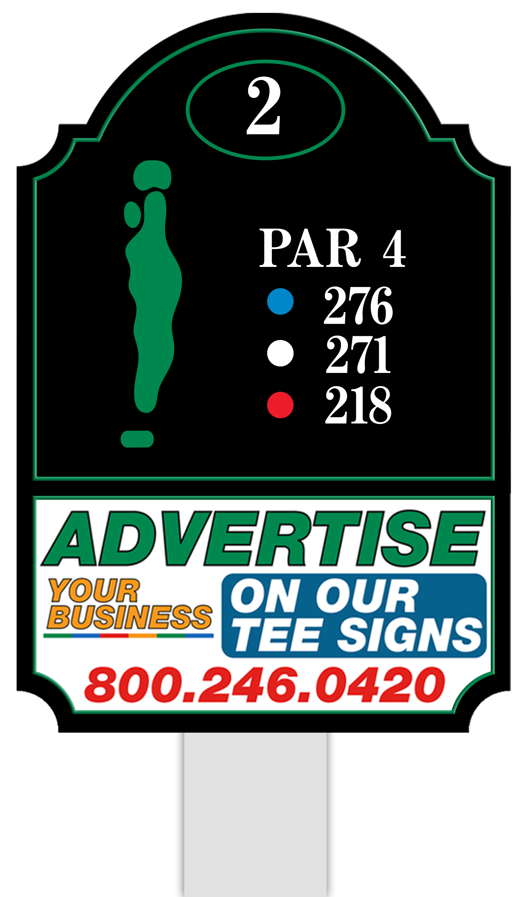 Standard tee sign placement