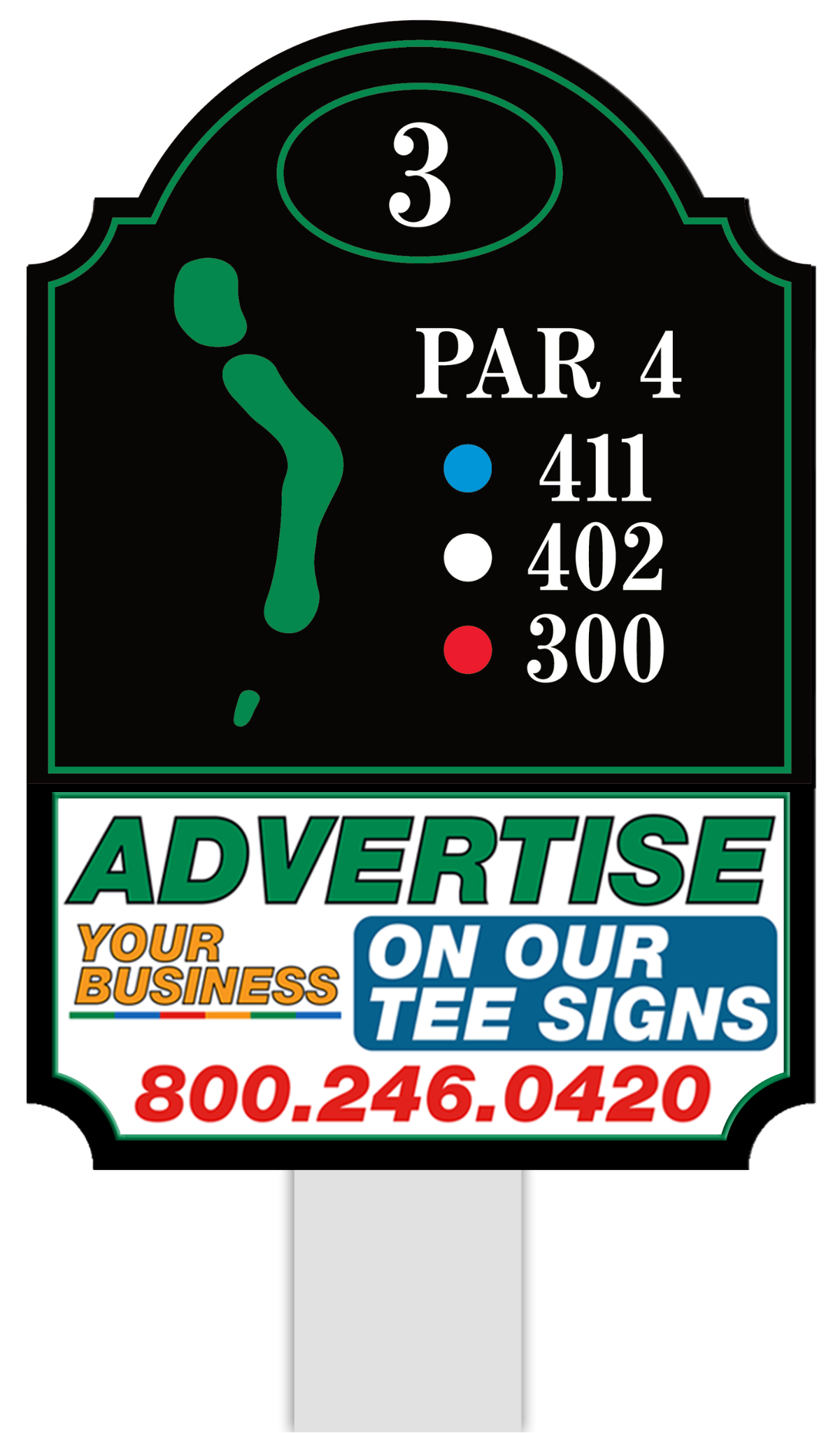Standard tee sign placement