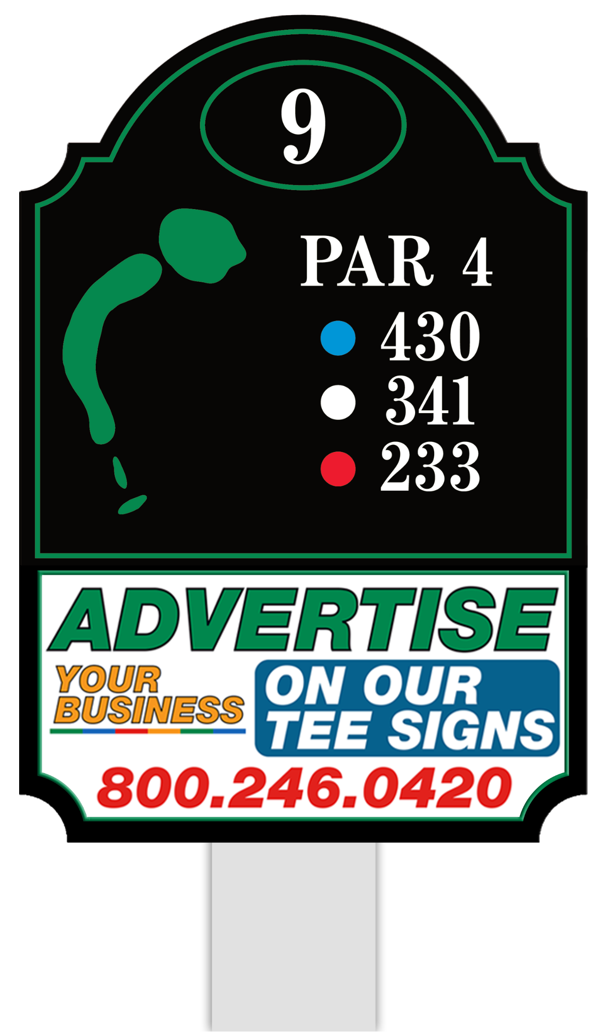 Premium tee sign placement