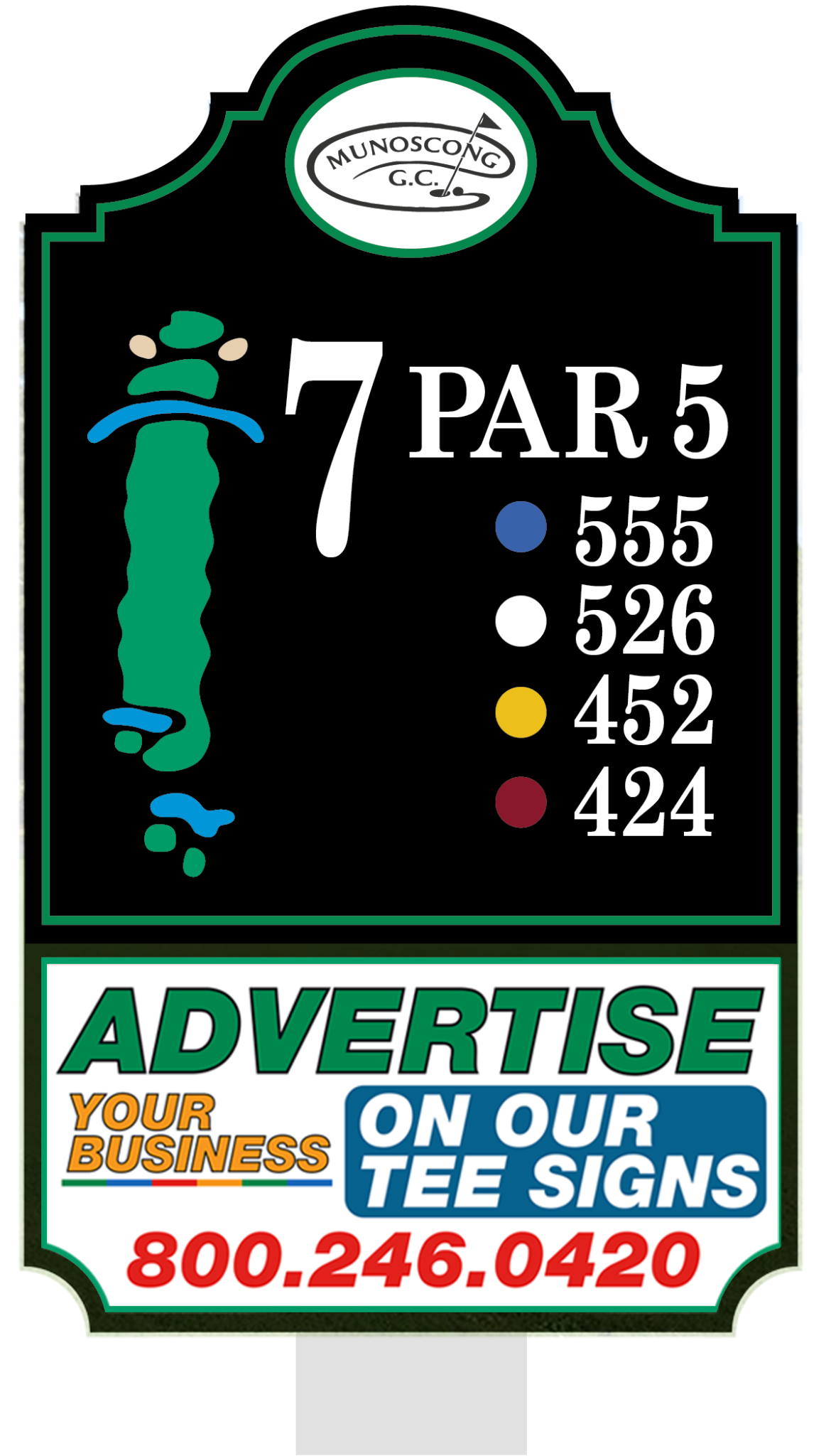 Standard tee sign placement