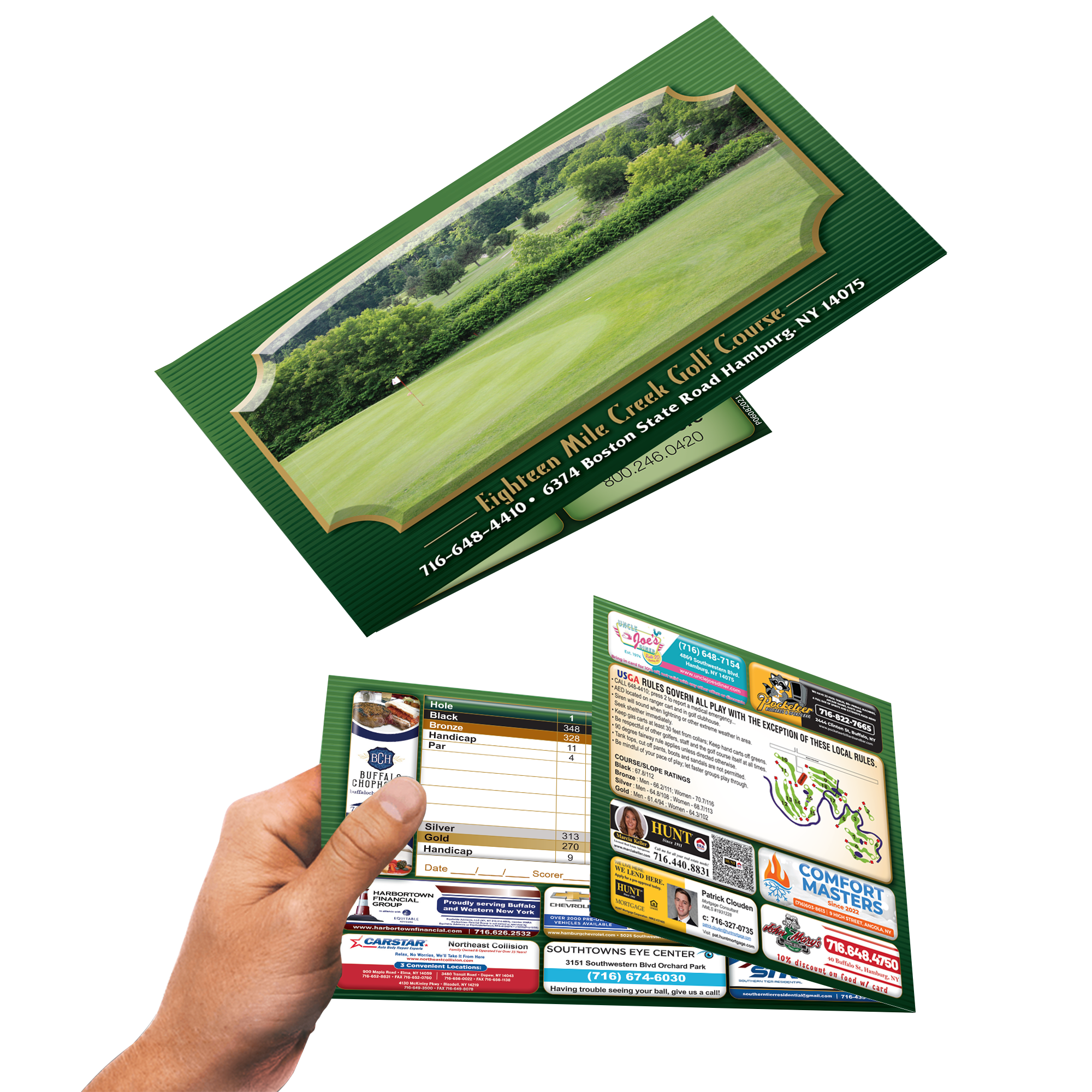 Golfer holding scorecard
