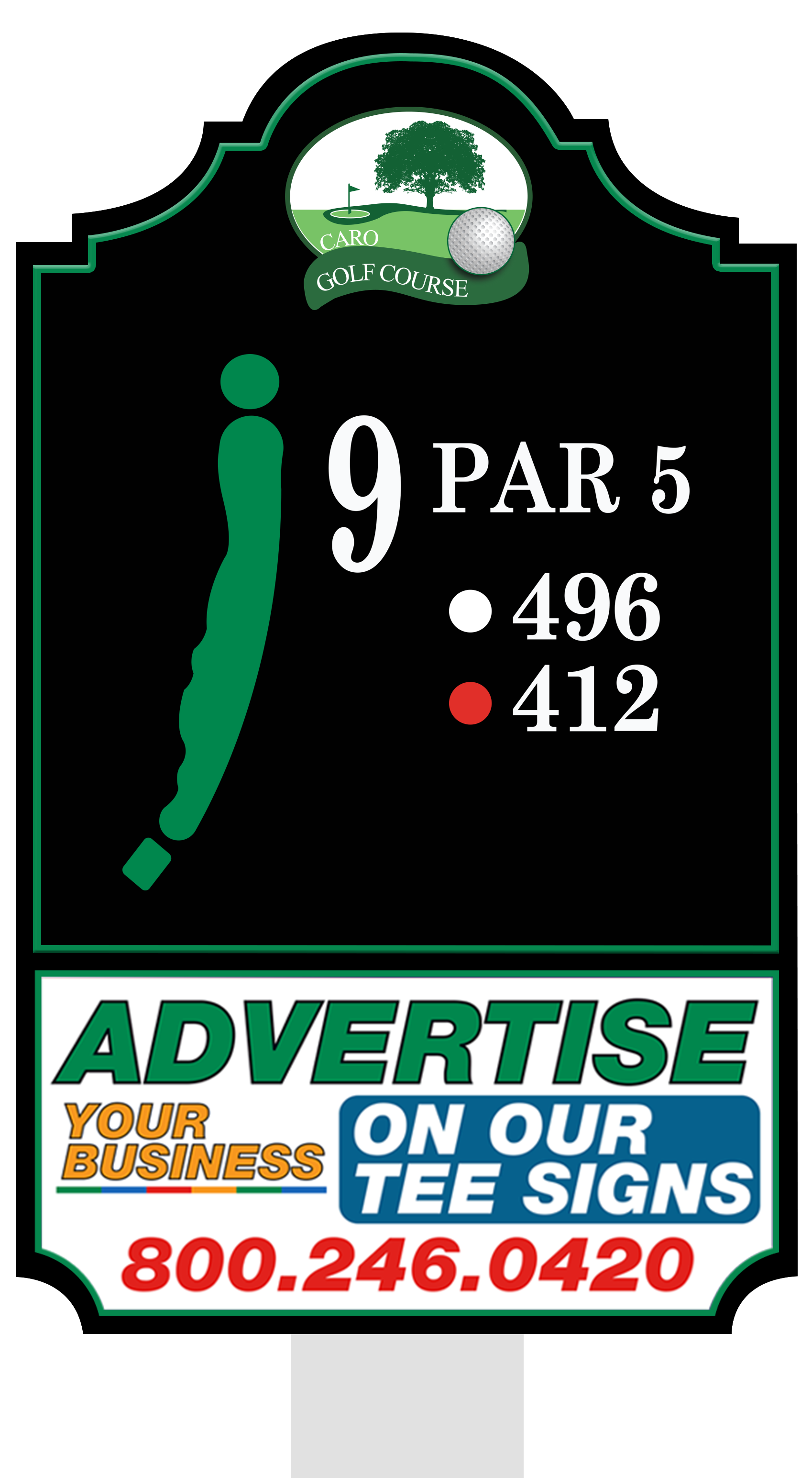 Premium tee sign placement