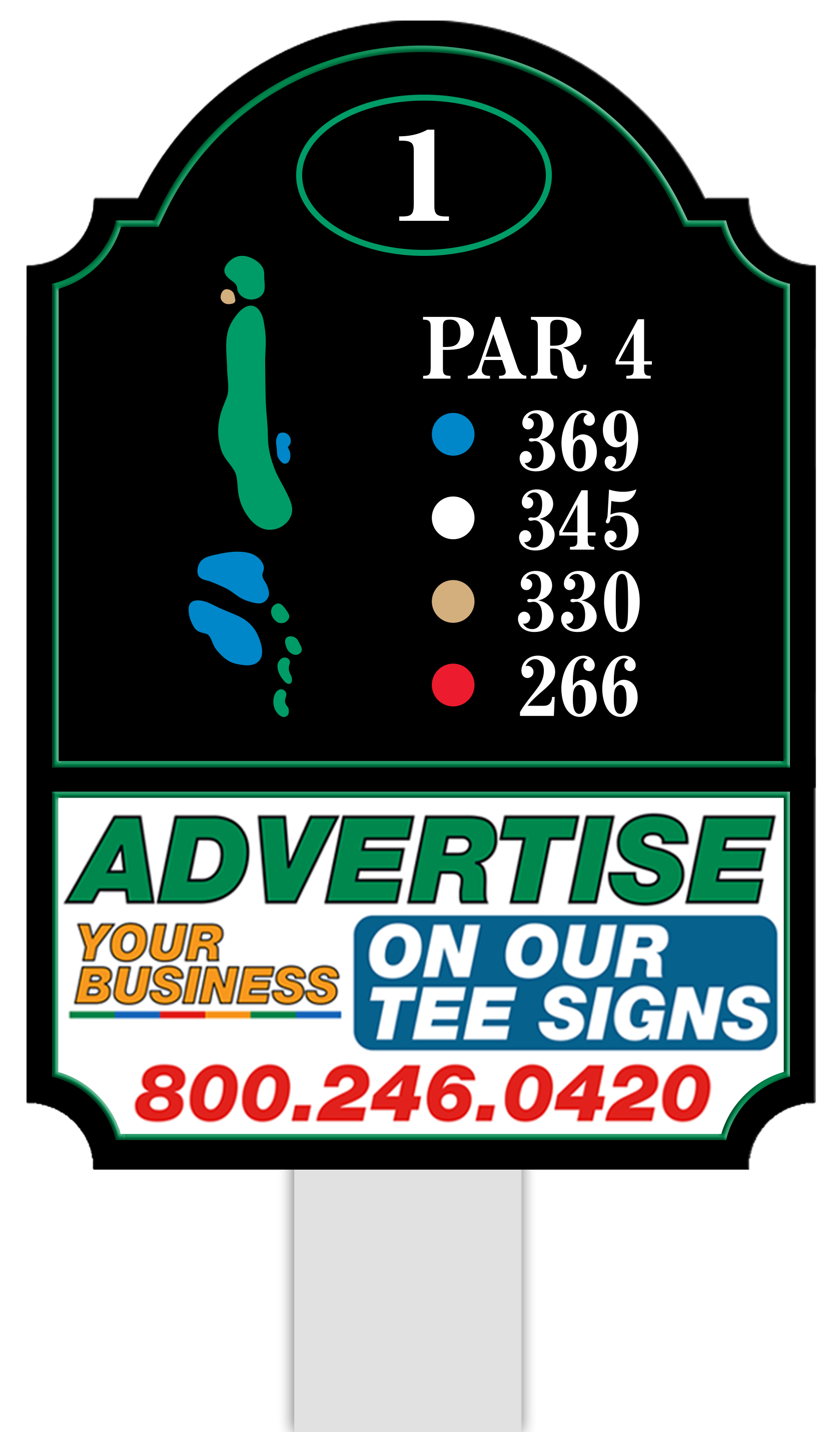 Premium tee sign placement