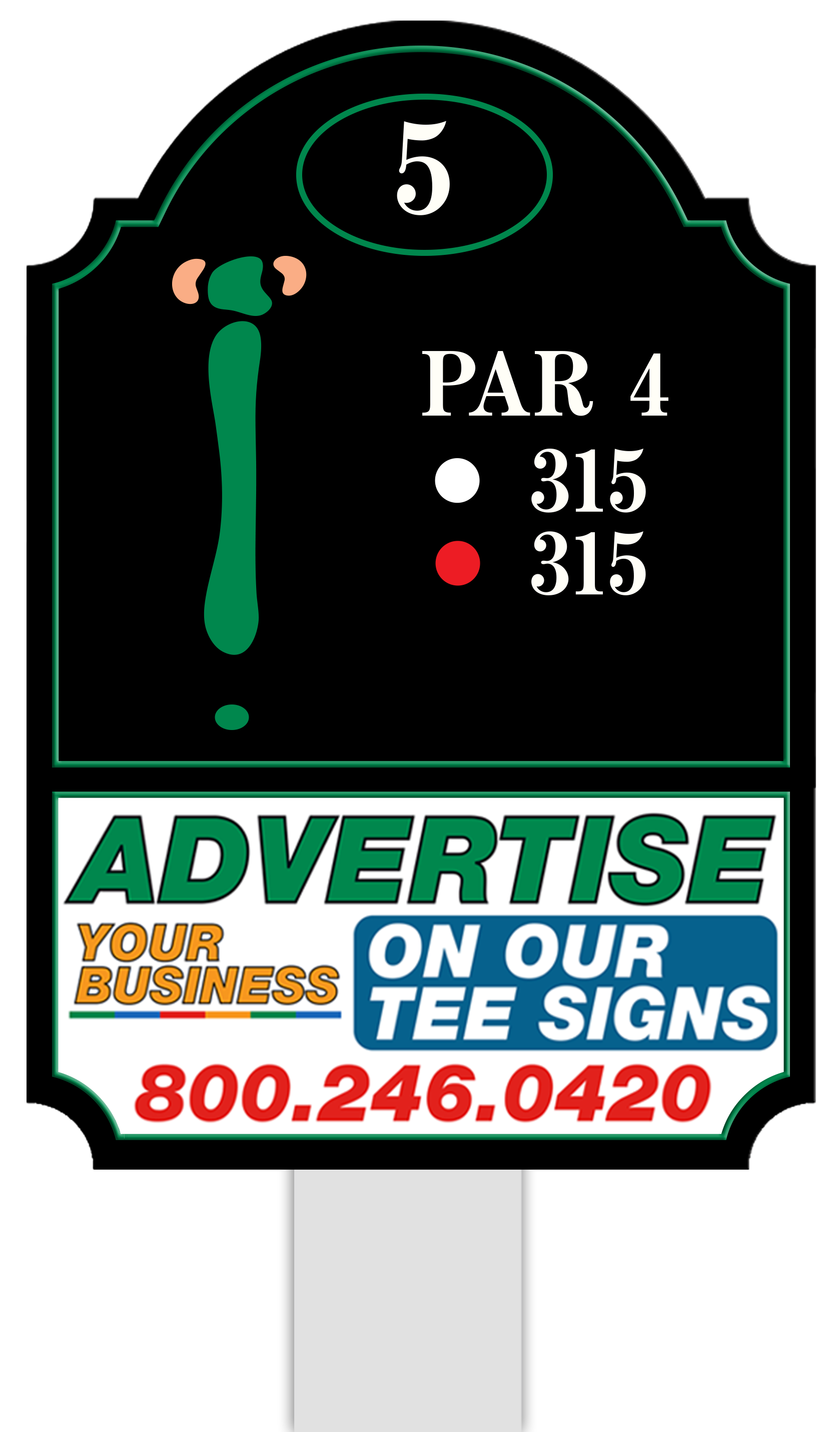 Standard tee sign placement