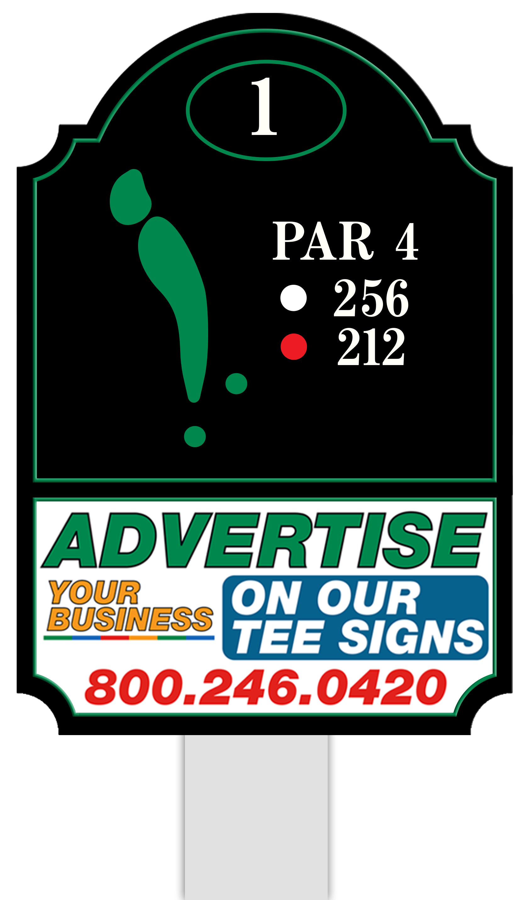 Premium tee sign placement