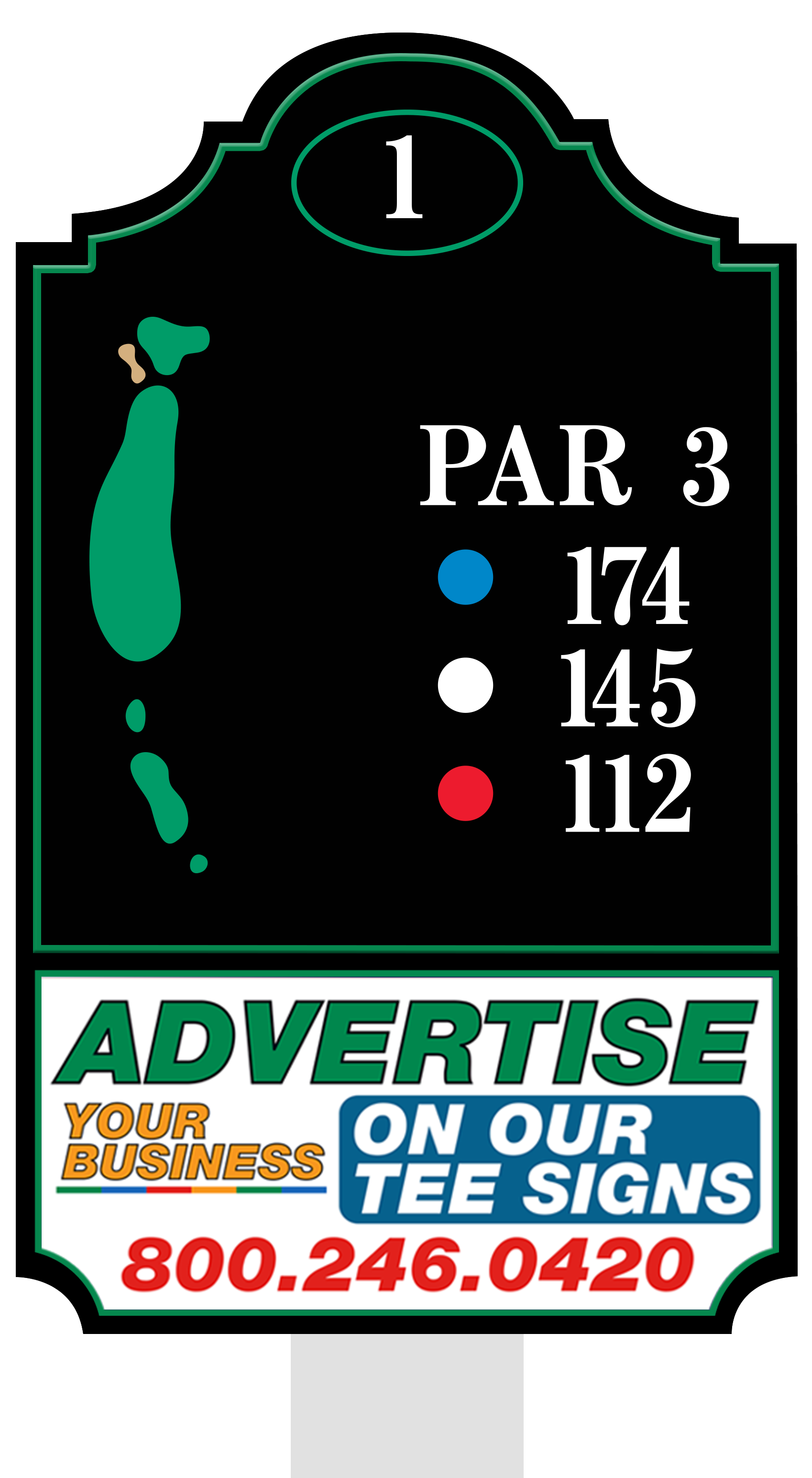 Premium tee sign placement