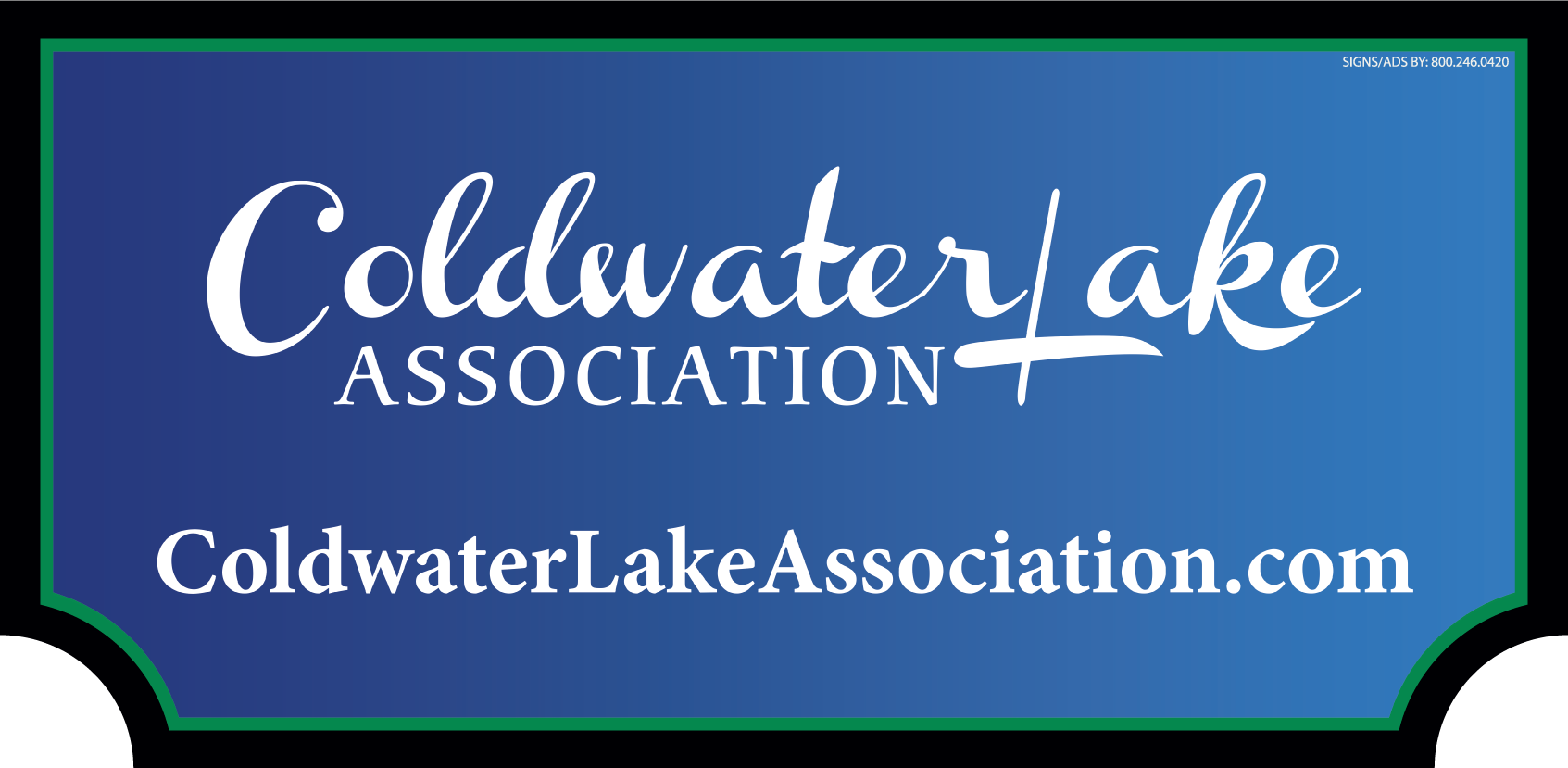 Tom Manning & Associates, Inc - Coldwater Lake Association sign