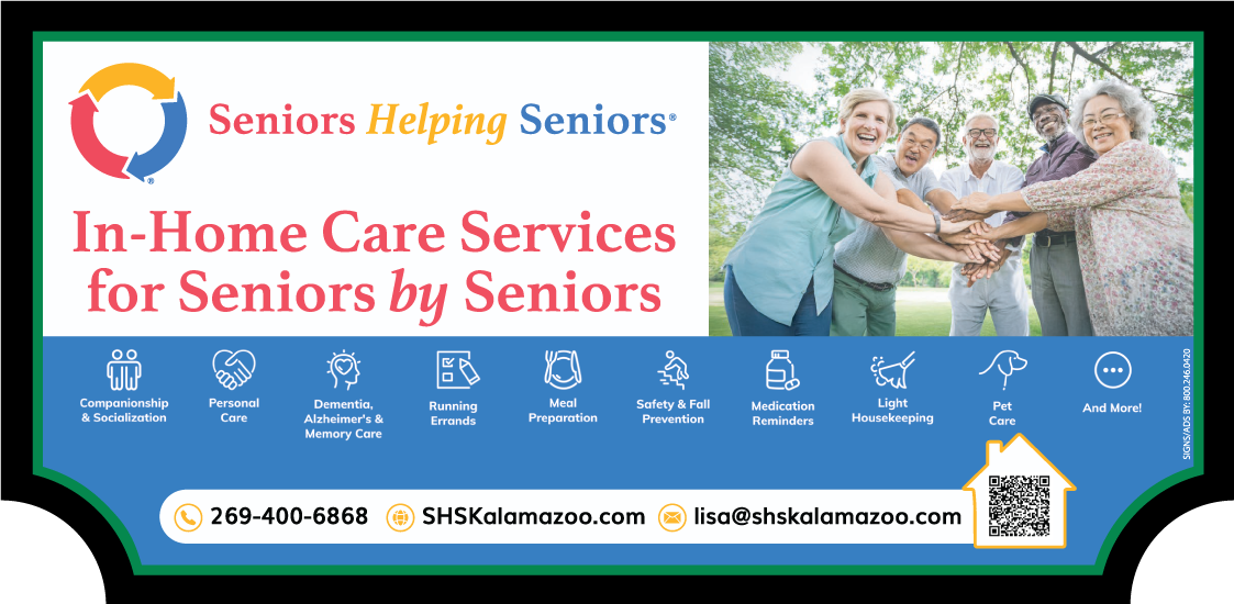 Seniors Helping Seniors Kalamazoo sign
