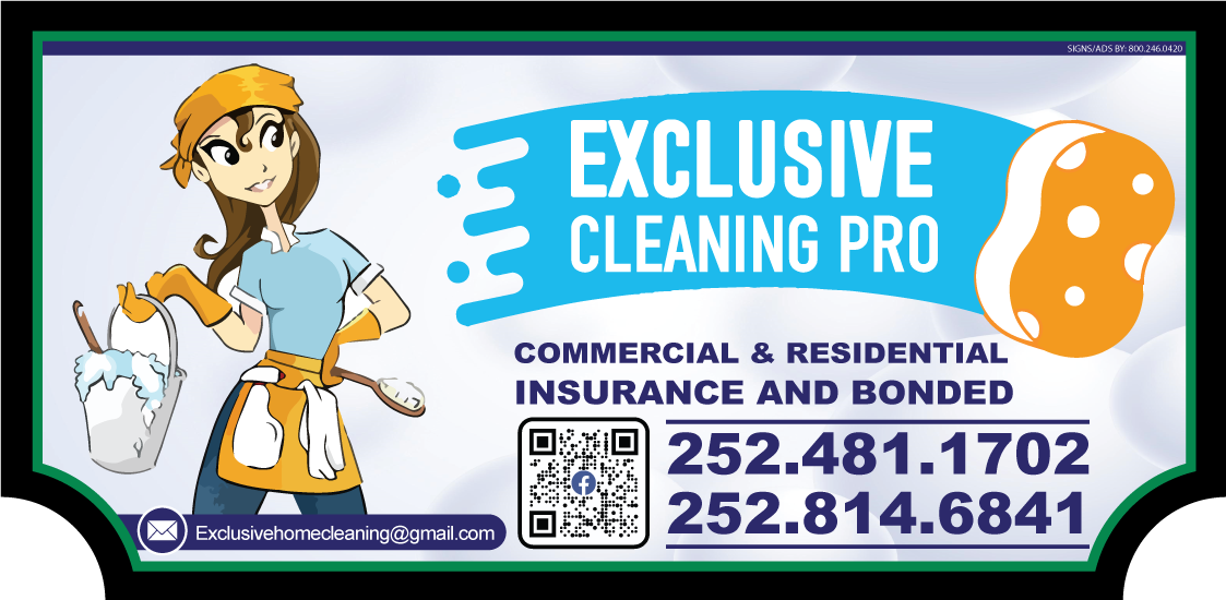 Exclusive Cleaning Pro sign