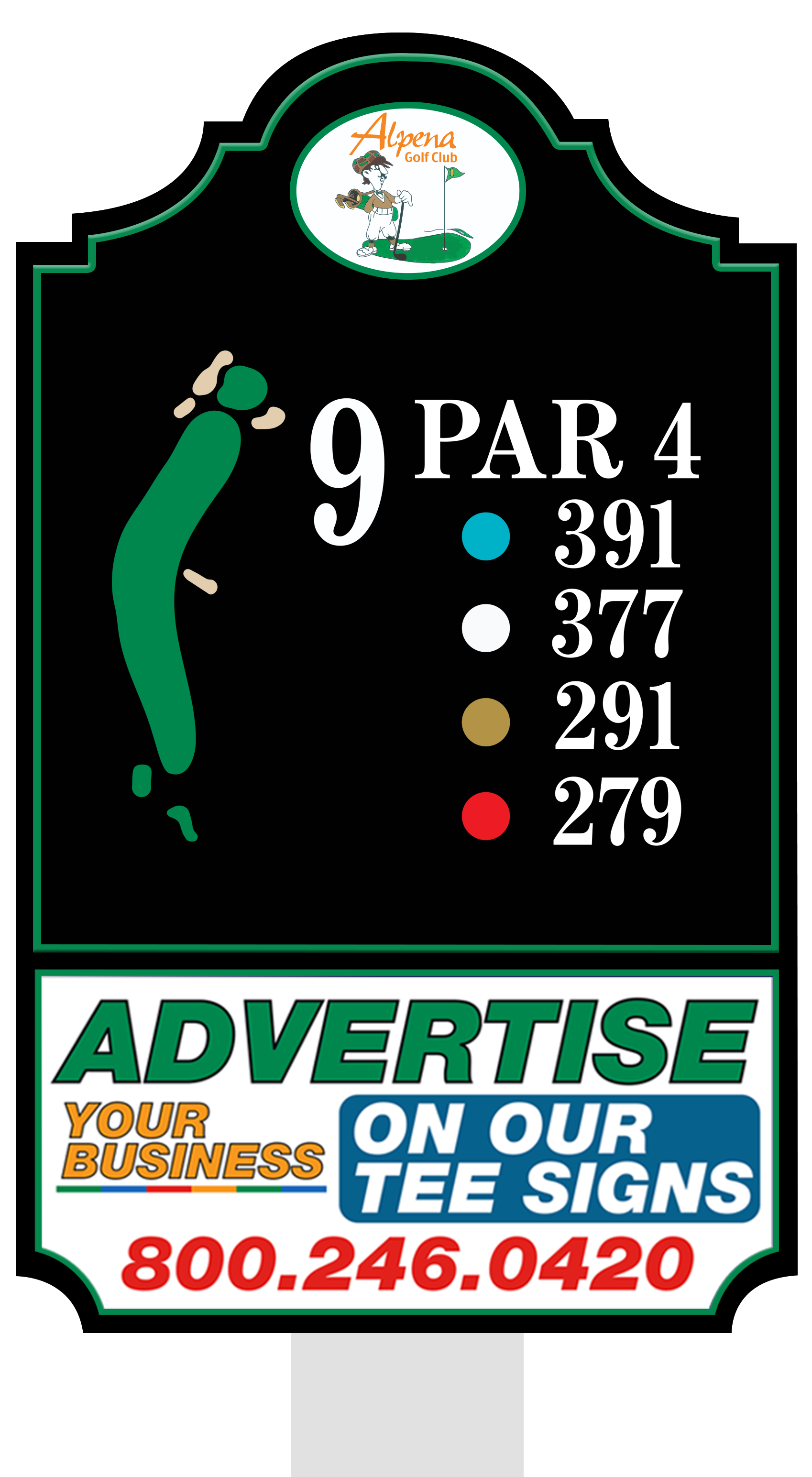 Premium tee sign placement