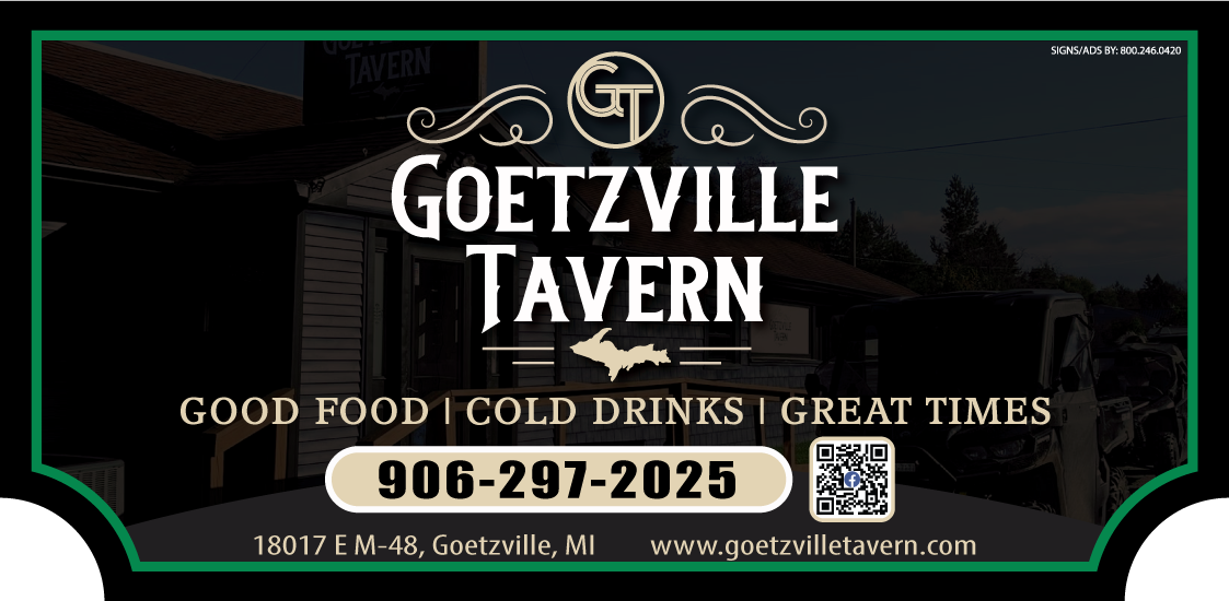 Goetzville Tavern sign