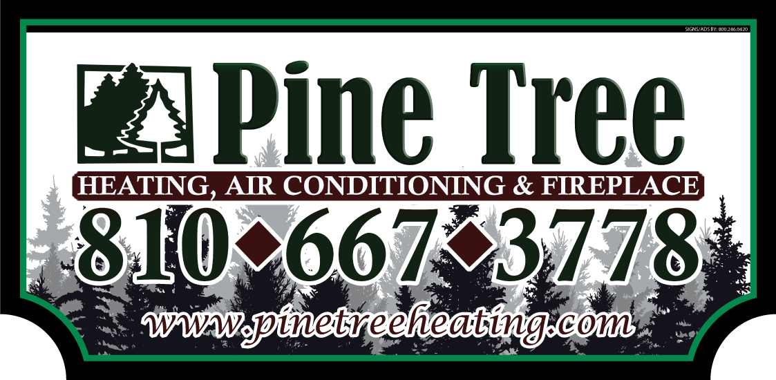 Pine Tree Heating, Air Conditioning & Fireplace sign
