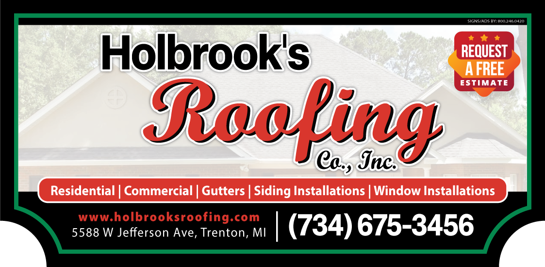 Holbrook's Roofing Co., Inc sign