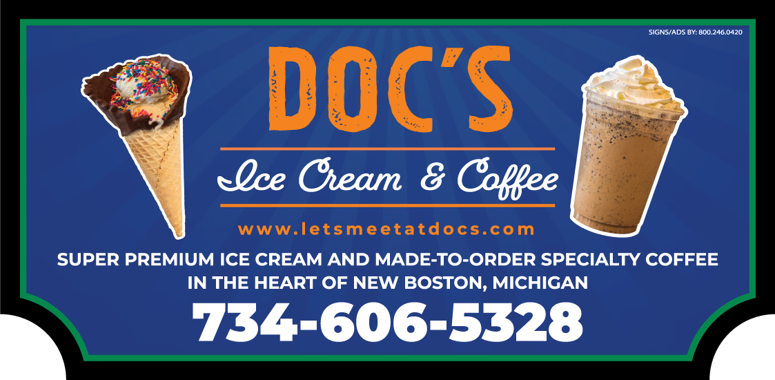 Doc's Ice Cream and Coffee sign