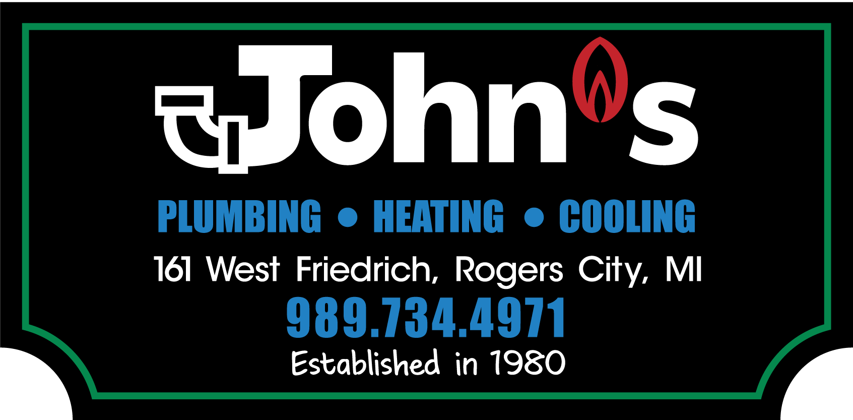 John's Plumbing & Heating sign