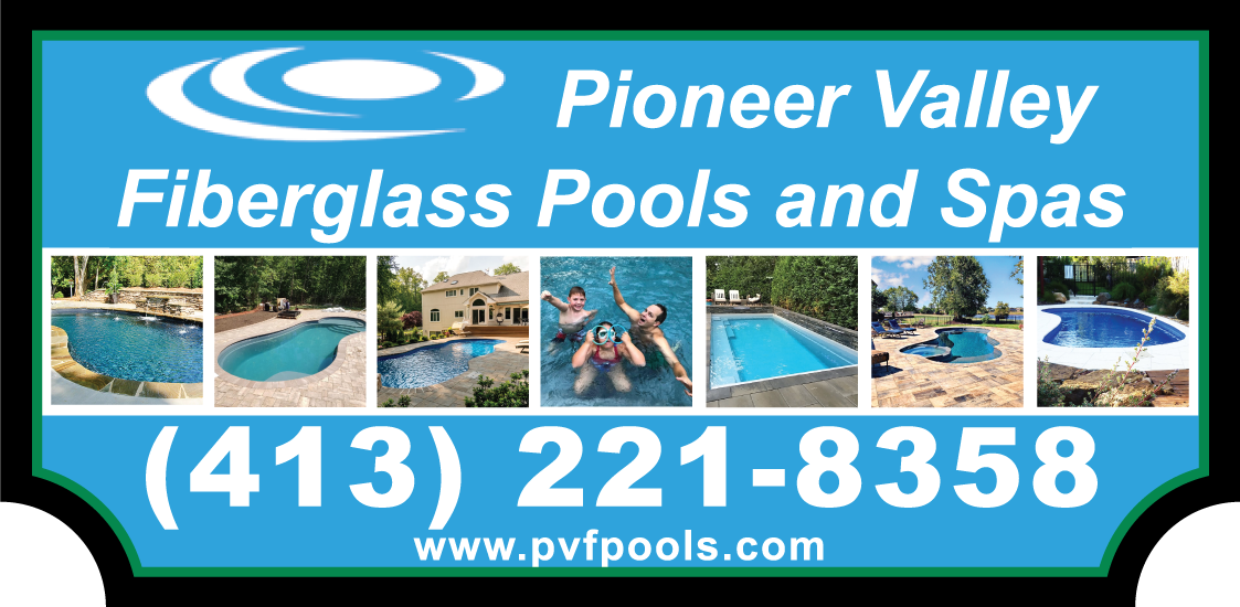 Pioneer Valley Fiberglass Pools sign