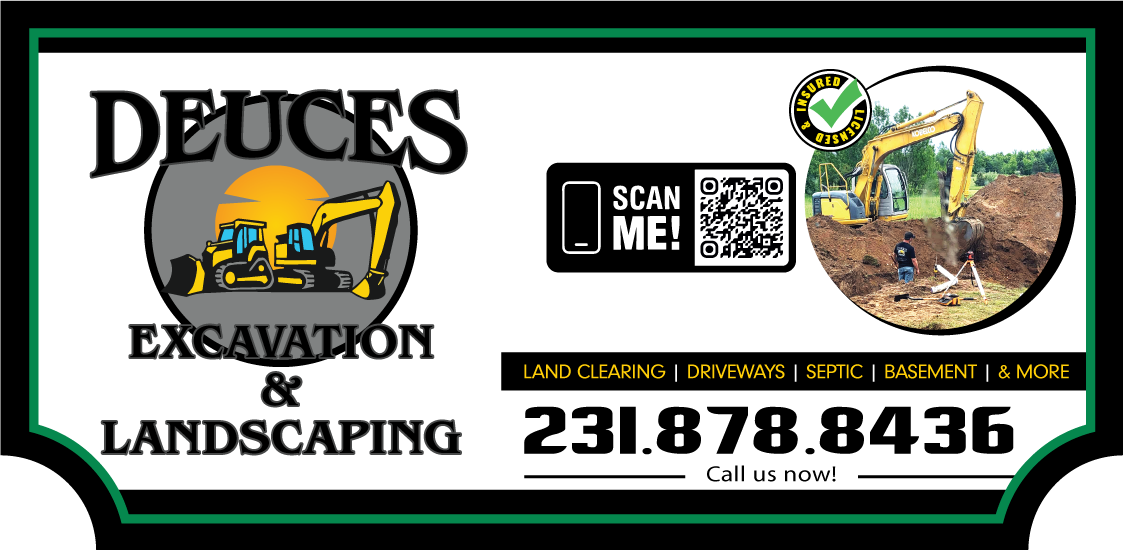 Deuces Landscaping & Excavation, LLC sign