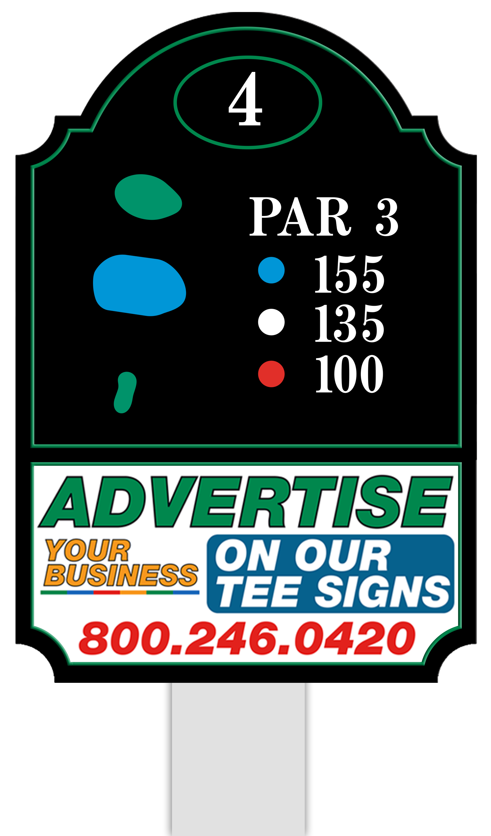 Standard tee sign placement
