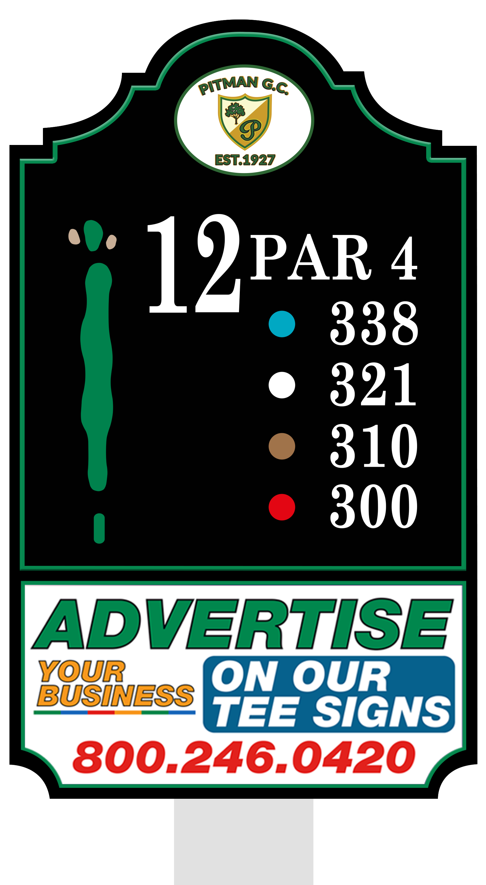 Standard tee sign placement
