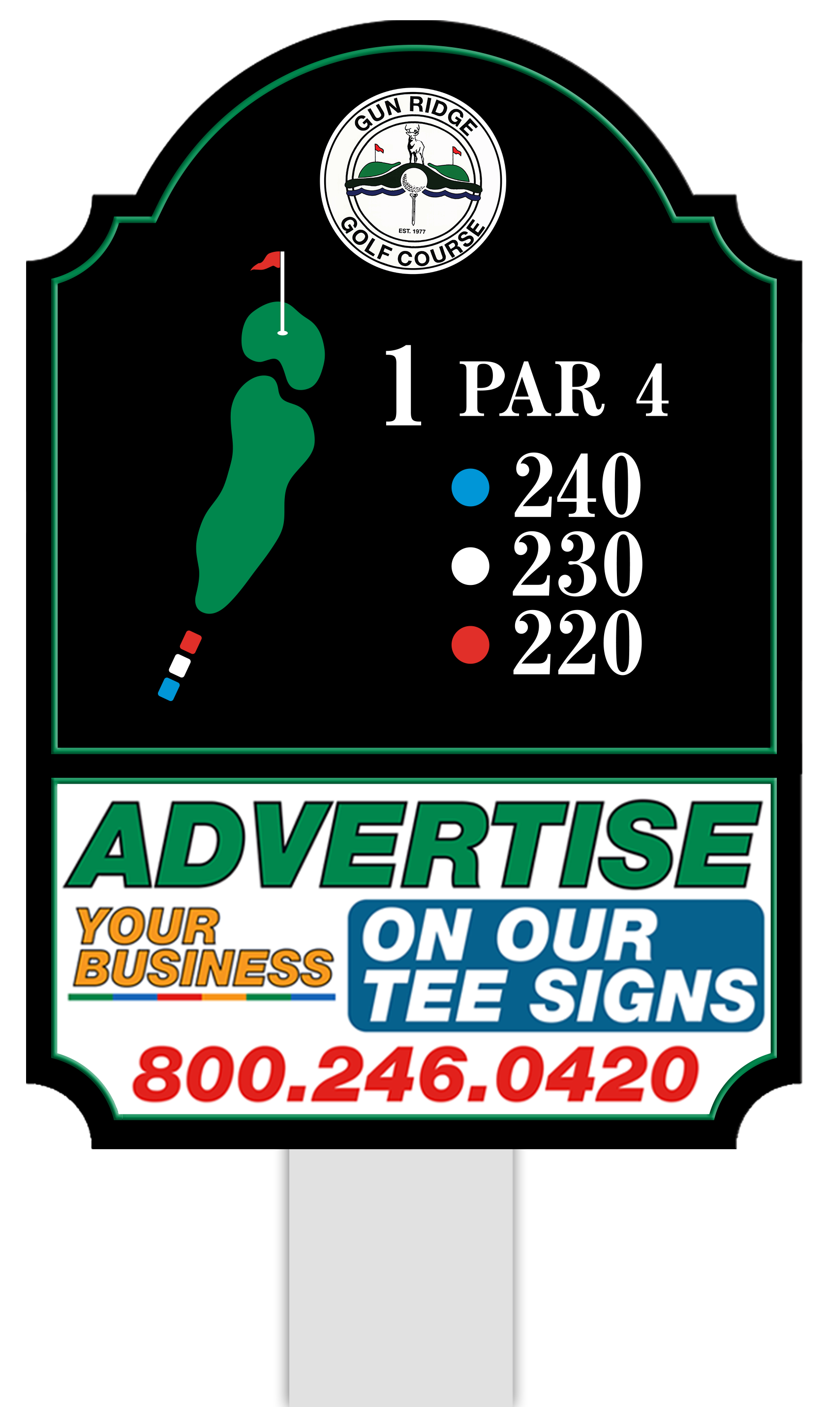 Premium tee sign placement
