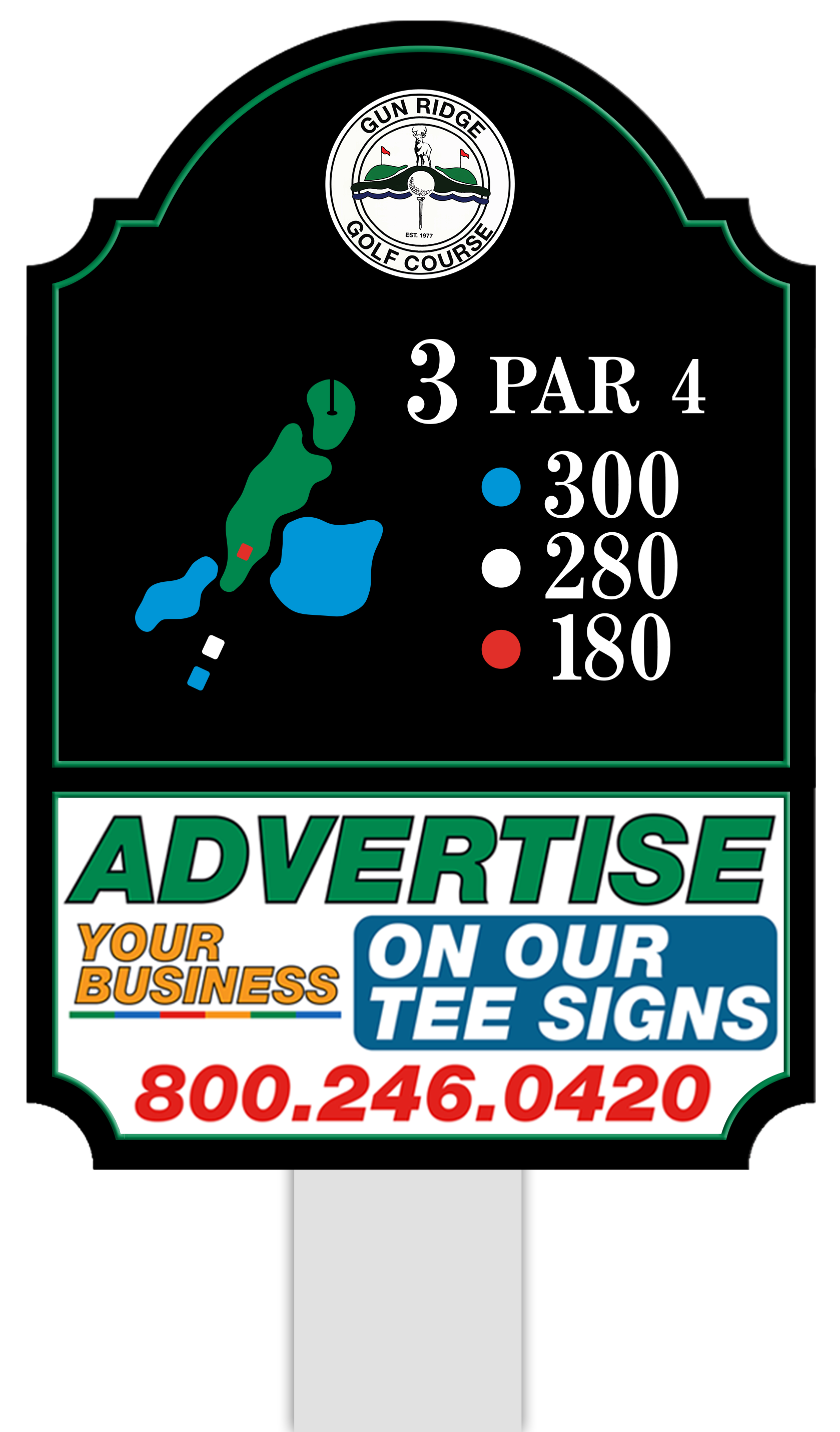 Standard tee sign placement