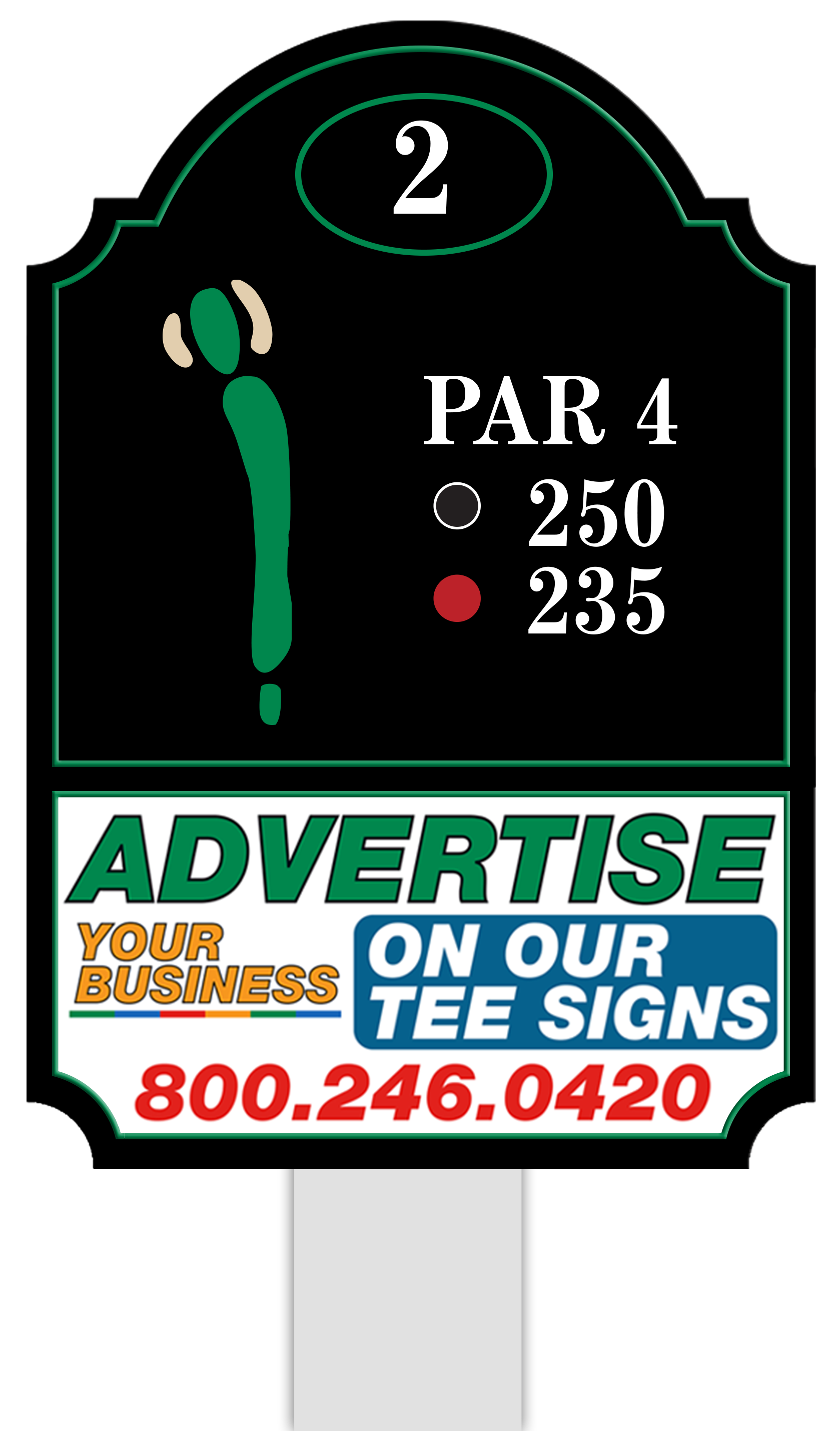 Standard tee sign placement