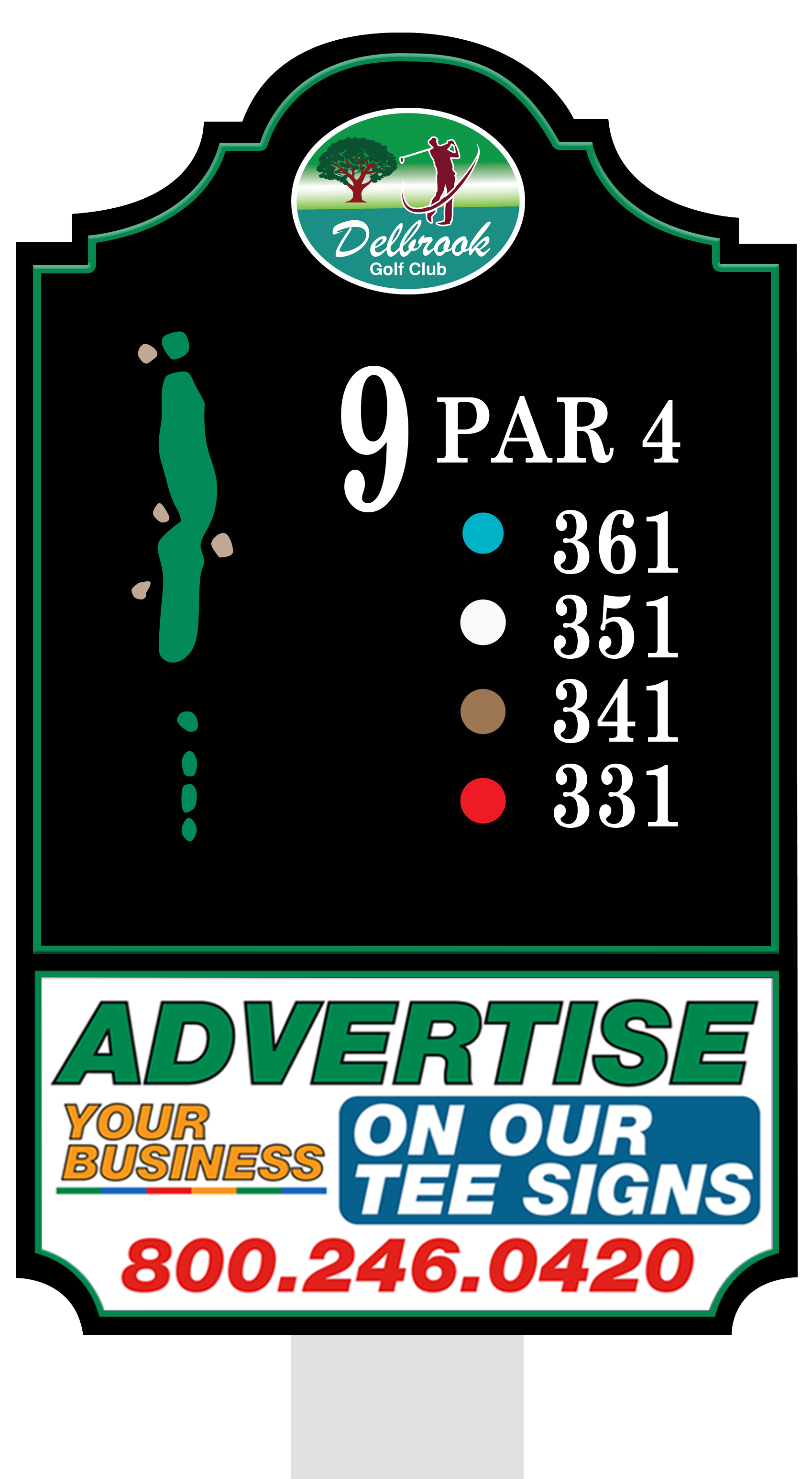 Premium tee sign placement