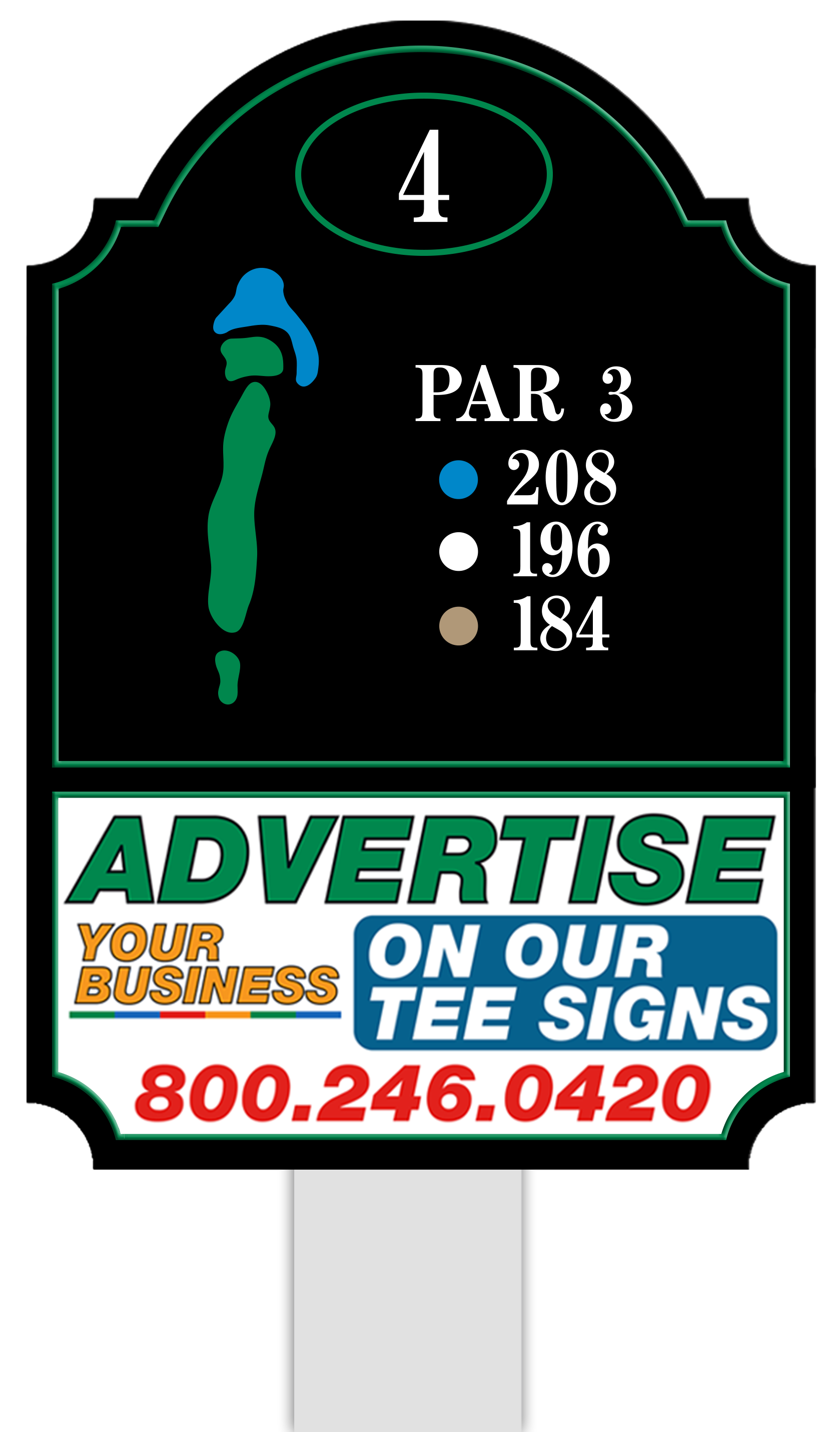 Premium tee sign placement