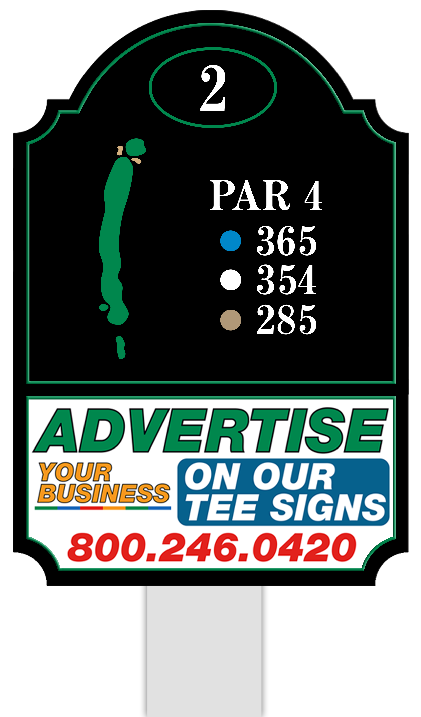 Standard tee sign placement