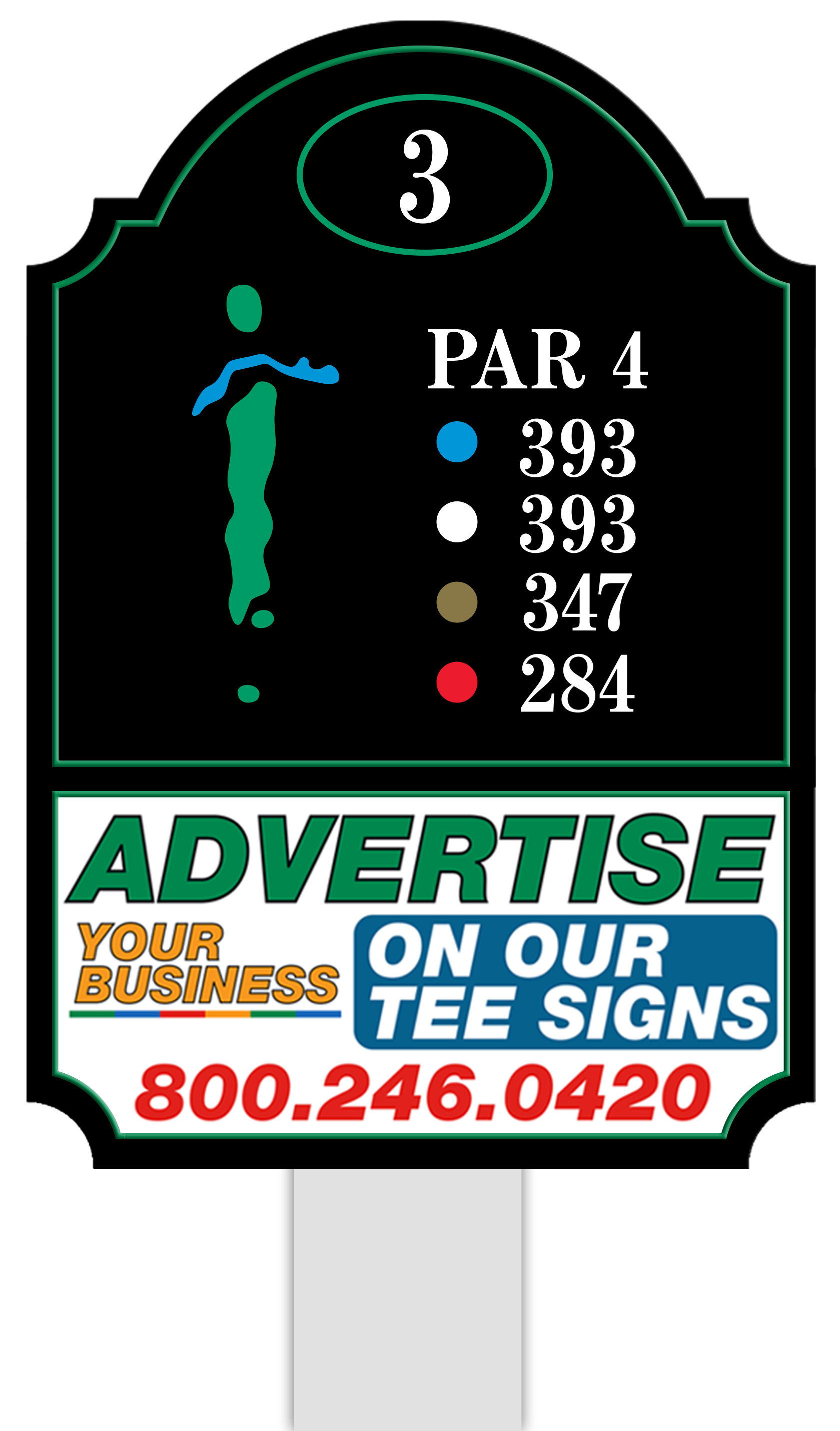 Standard tee sign placement