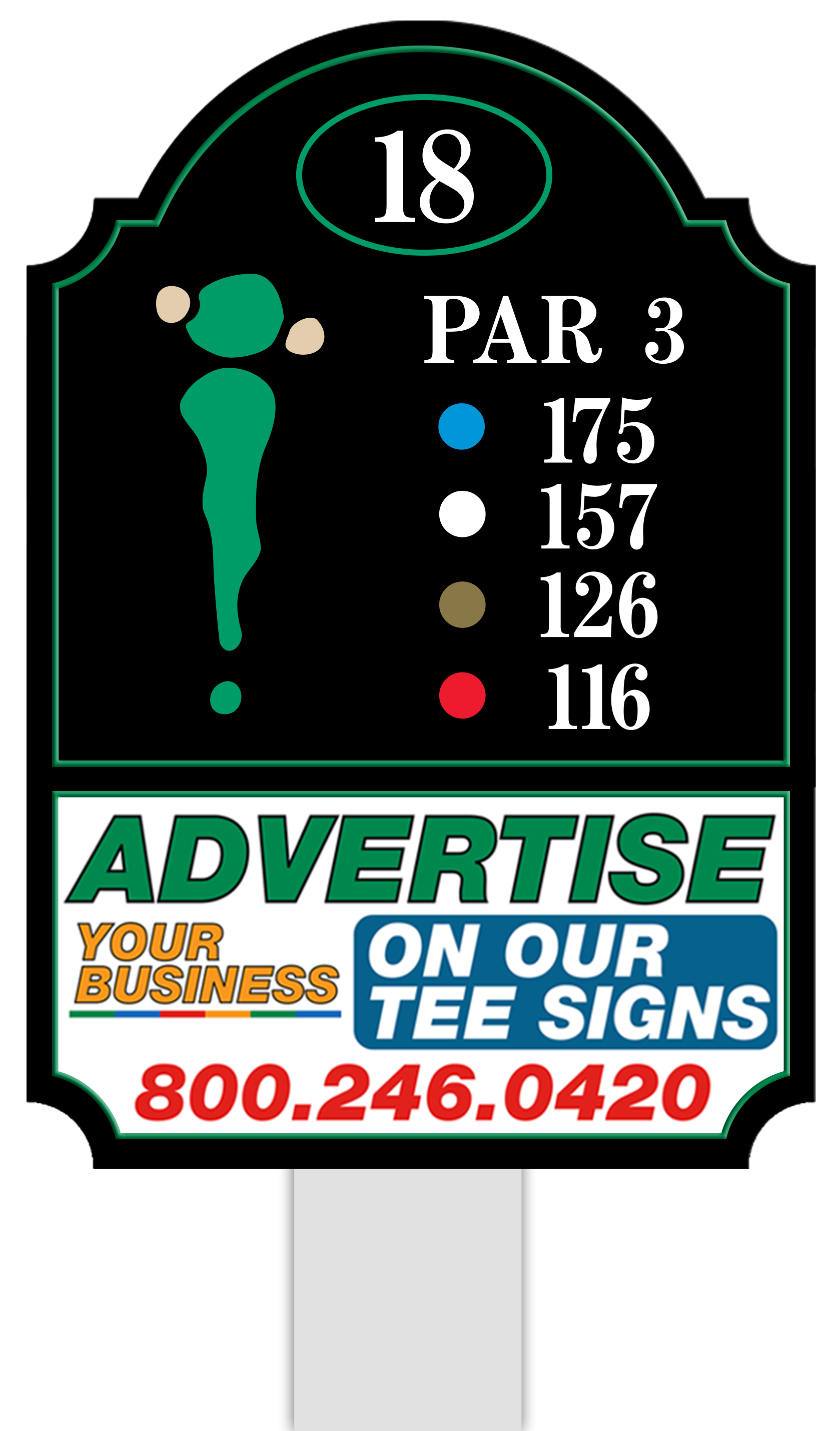 Premium tee sign placement