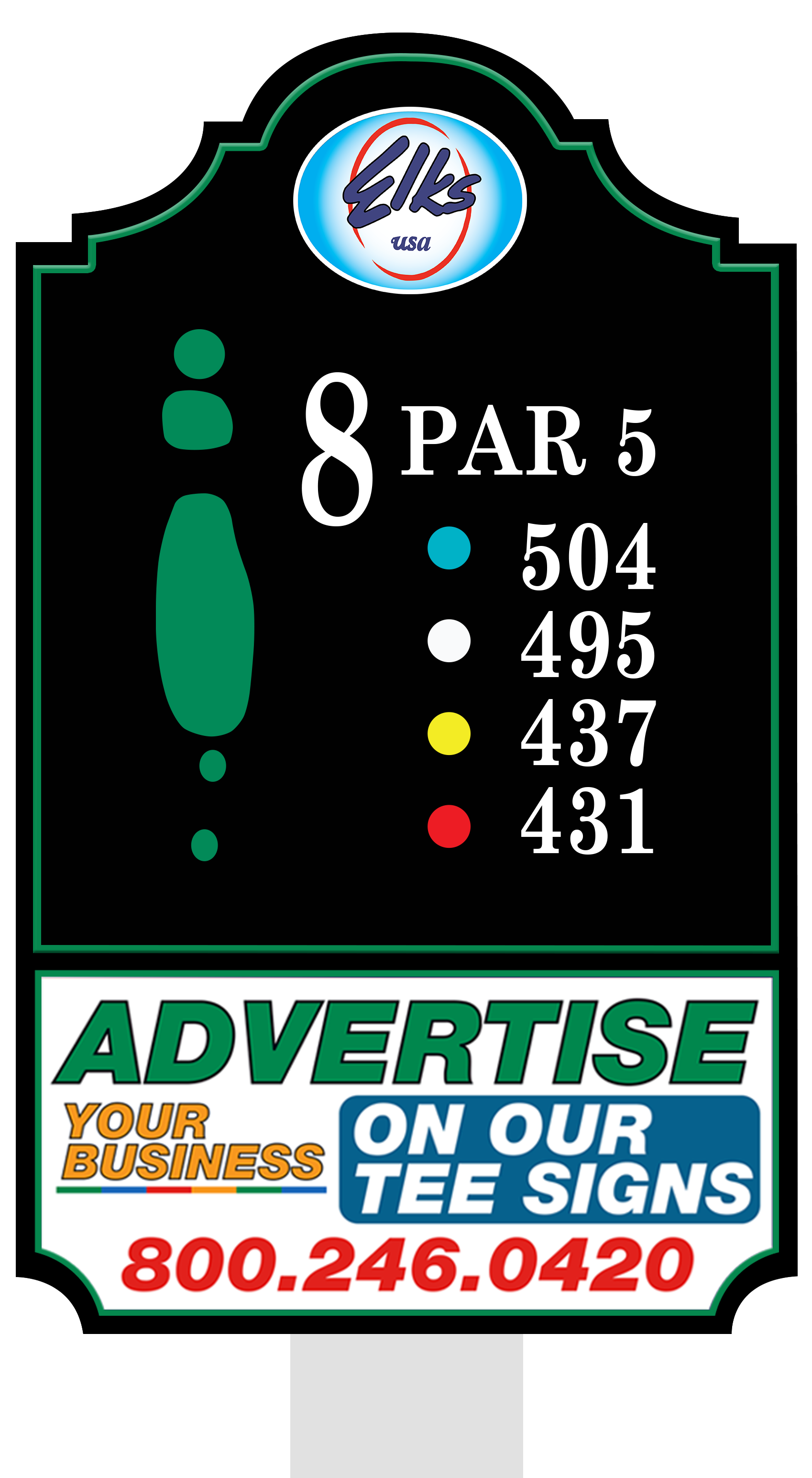 Standard tee sign placement