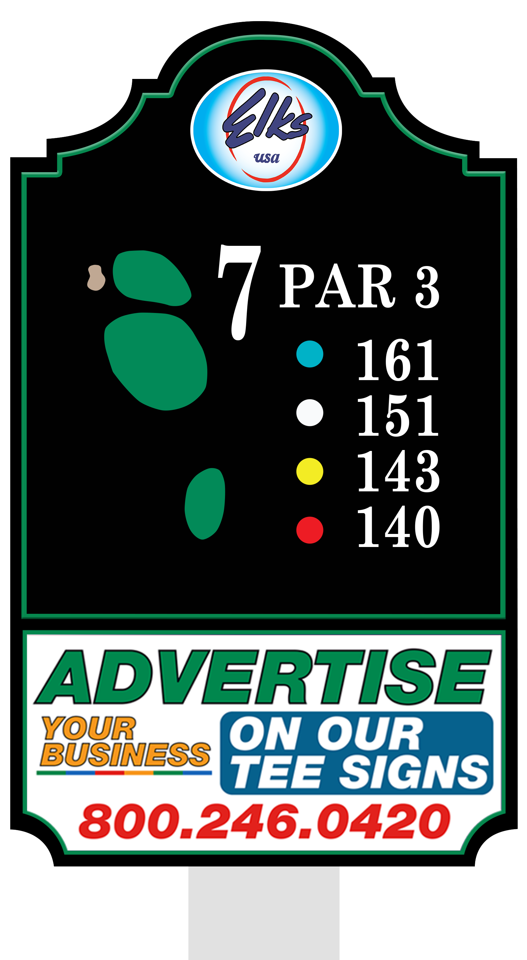 Premium tee sign placement