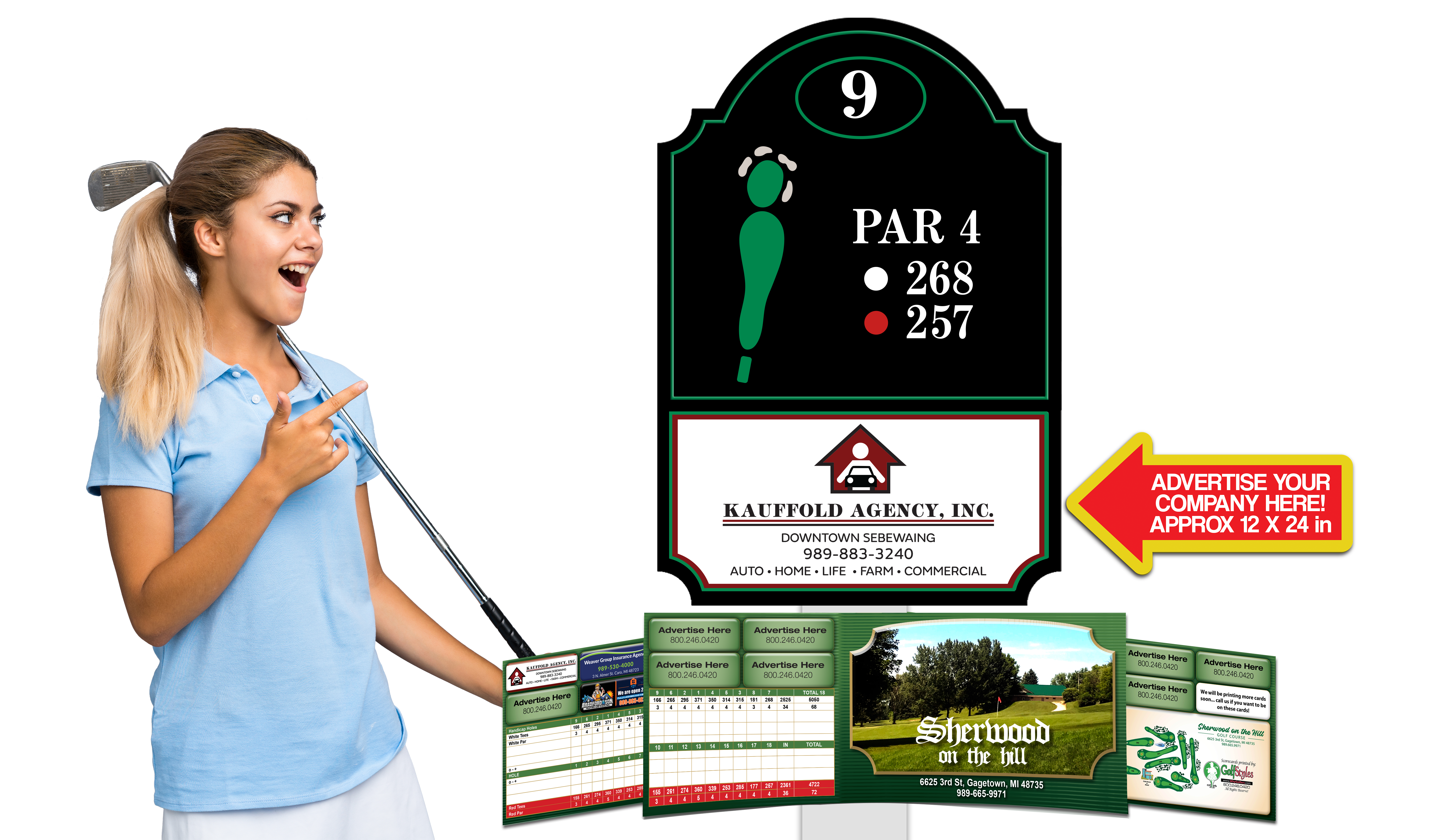 Golfer Tee Sign