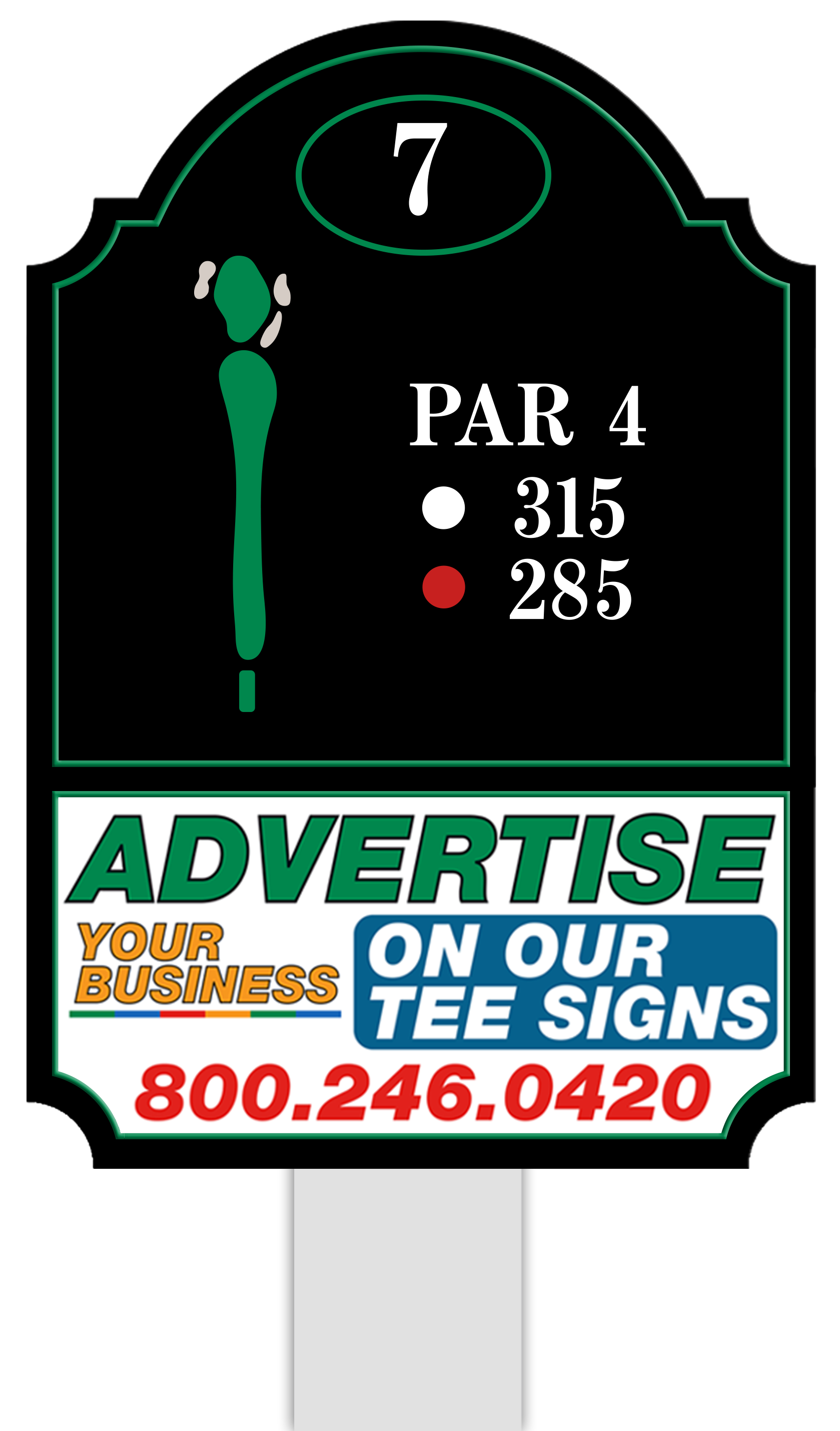 Standard tee sign placement