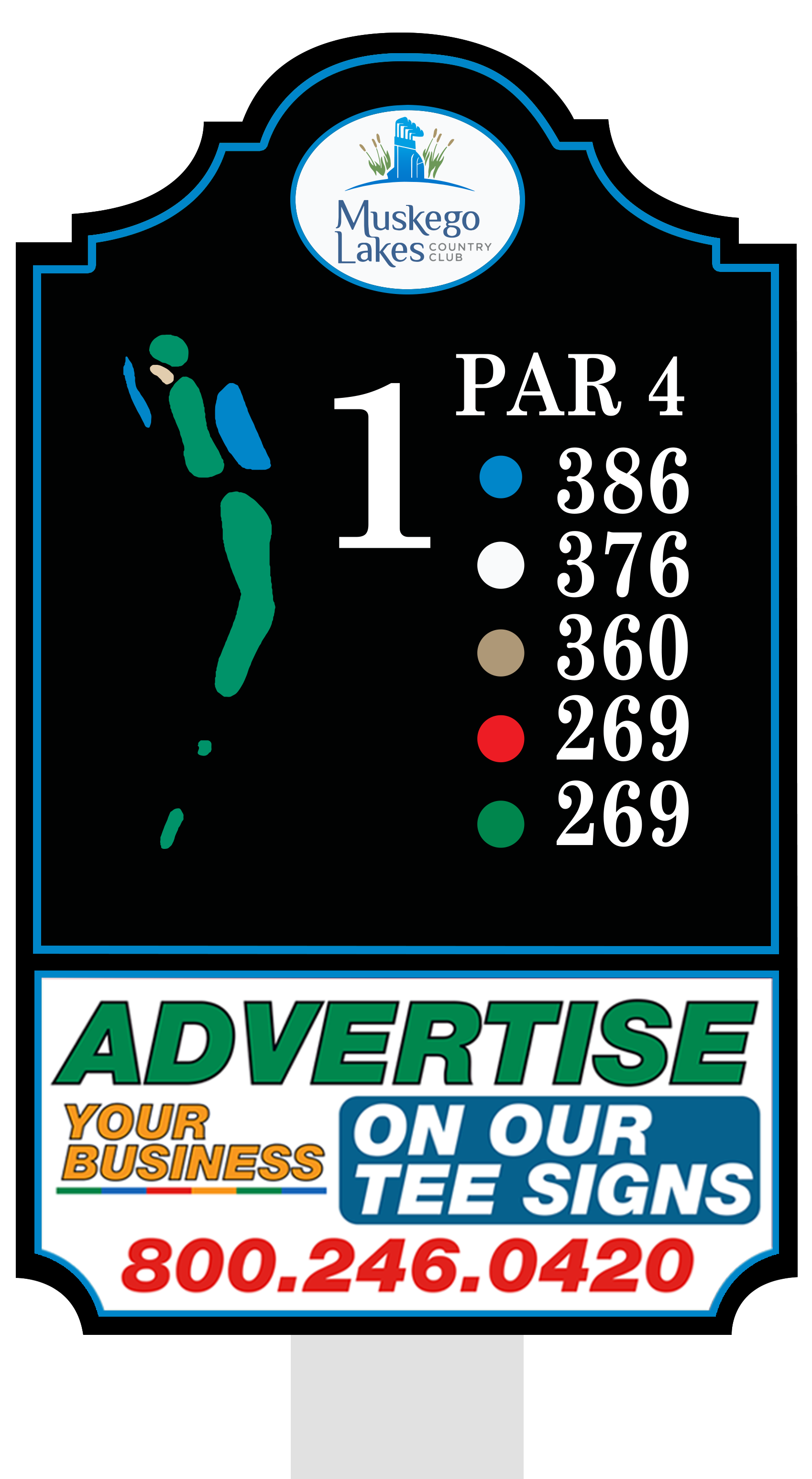 Premium tee sign placement