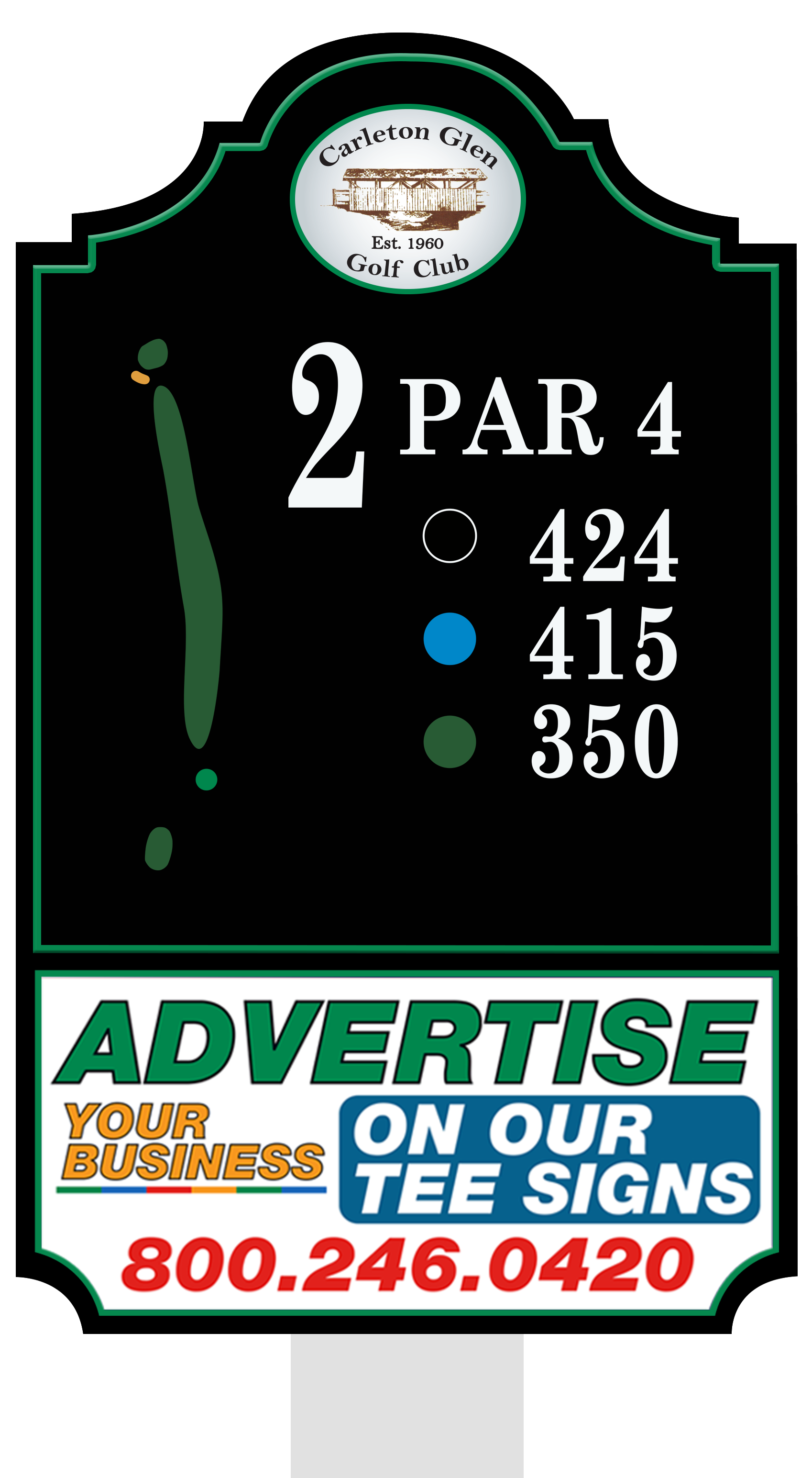 Standard tee sign placement